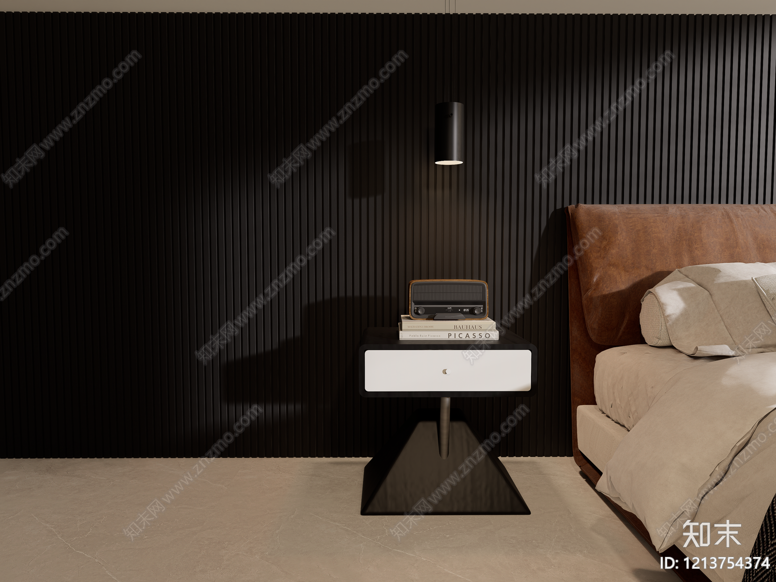 现代床头柜3D模型下载【ID:1213754374】