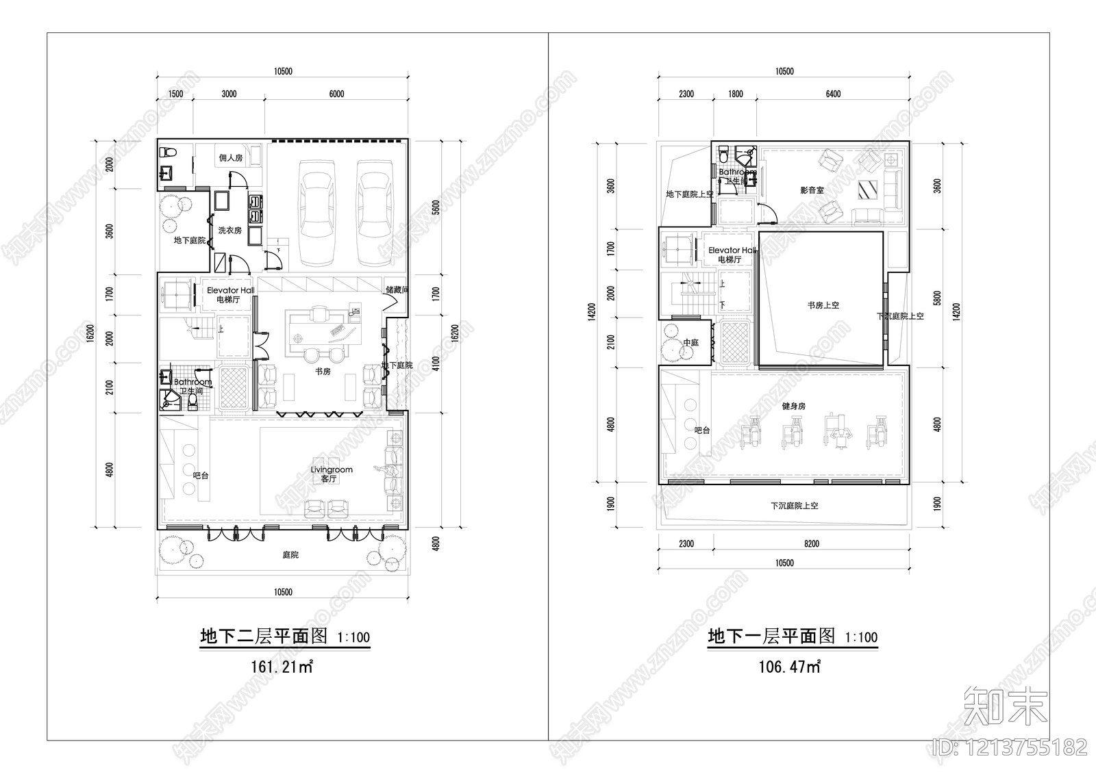 现代别墅建筑cad施工图下载【ID:1213755182】