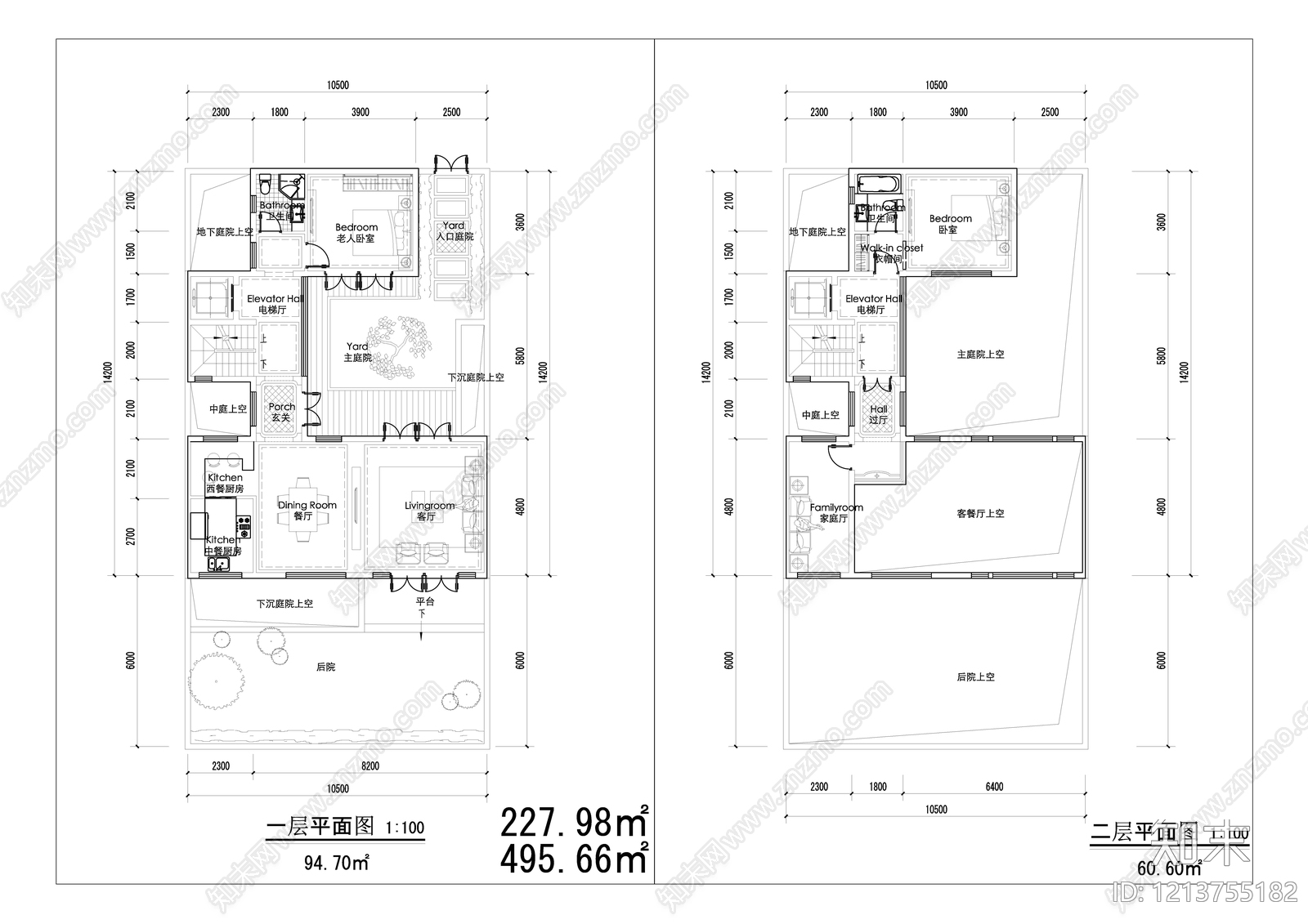 现代别墅建筑cad施工图下载【ID:1213755182】