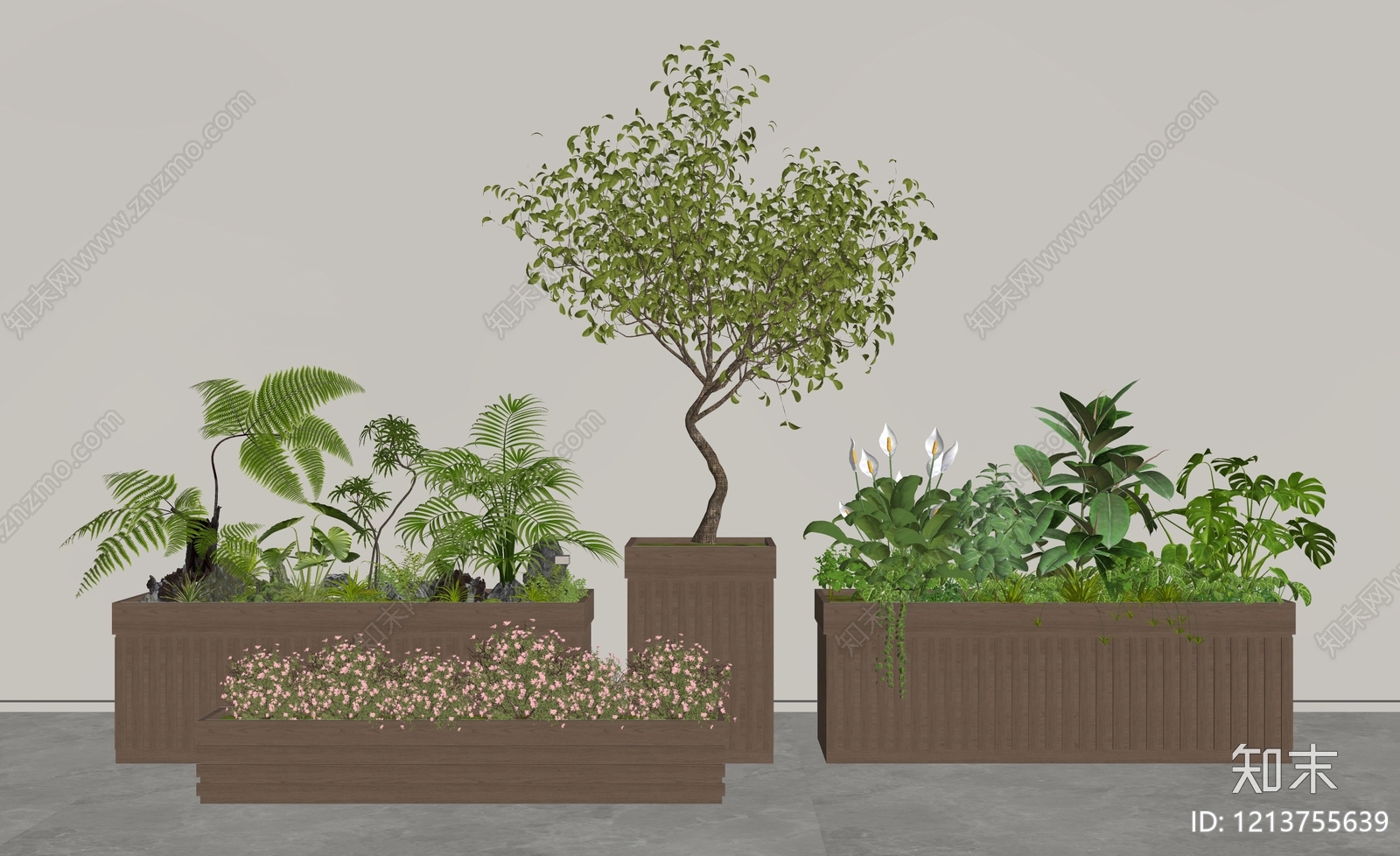 现代简约植物组合SU模型下载【ID:1213755639】
