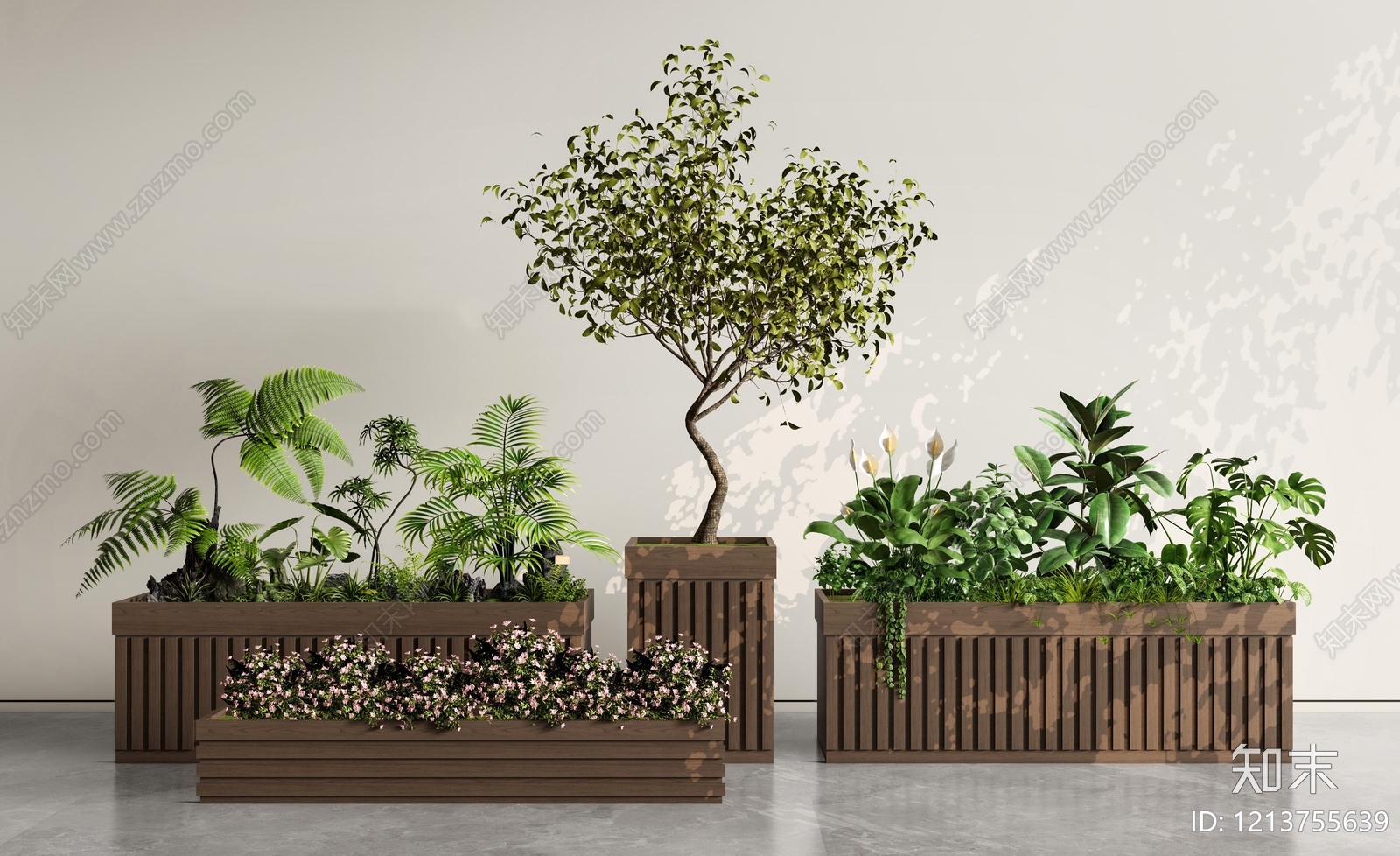 现代简约植物组合SU模型下载【ID:1213755639】