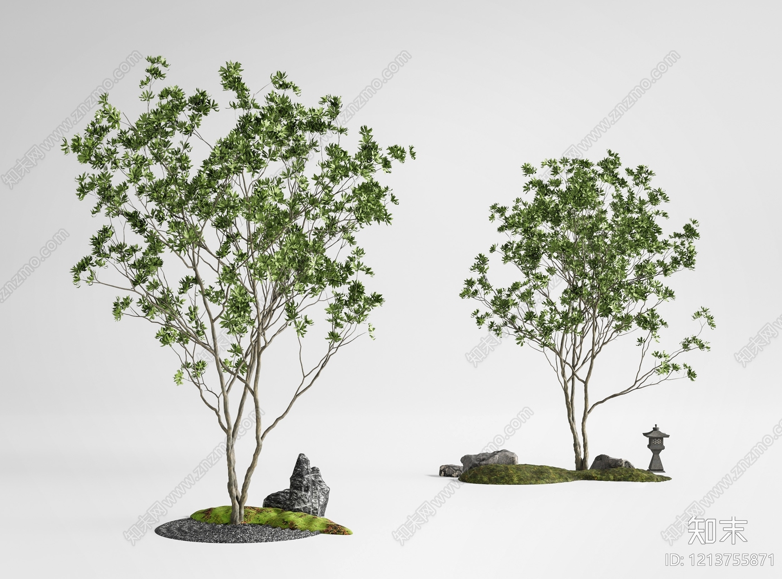 日式枯山水乔木SU模型下载【ID:1213755871】