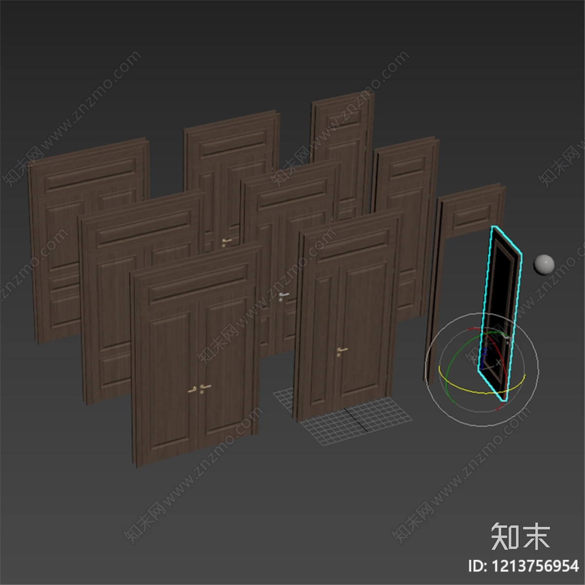 现代简约门组合3D模型下载【ID:1213756954】