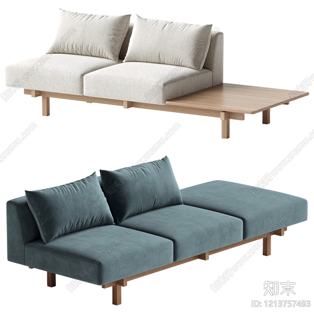 日式三人沙发3D模型下载【ID:1213757493】