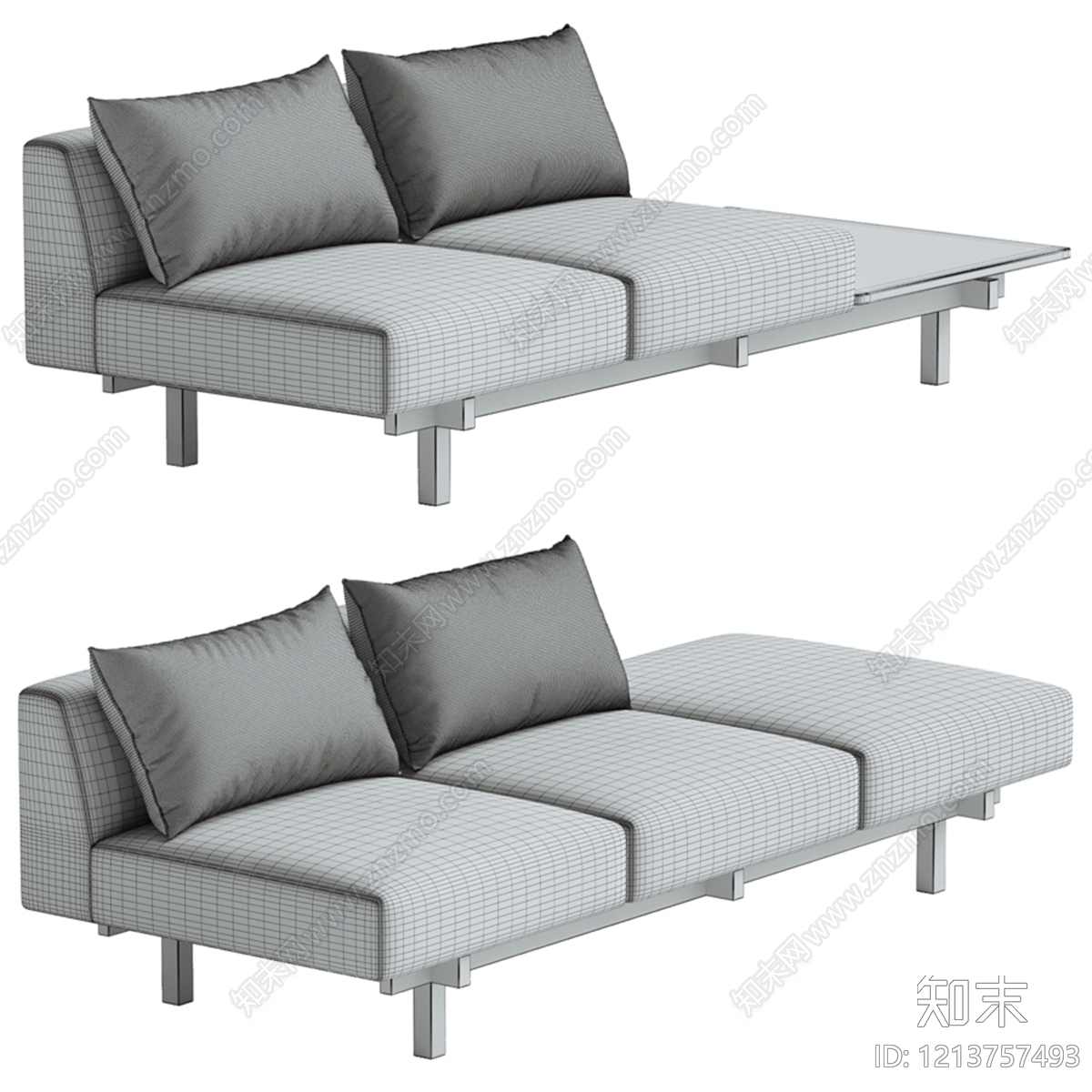 日式三人沙发3D模型下载【ID:1213757493】
