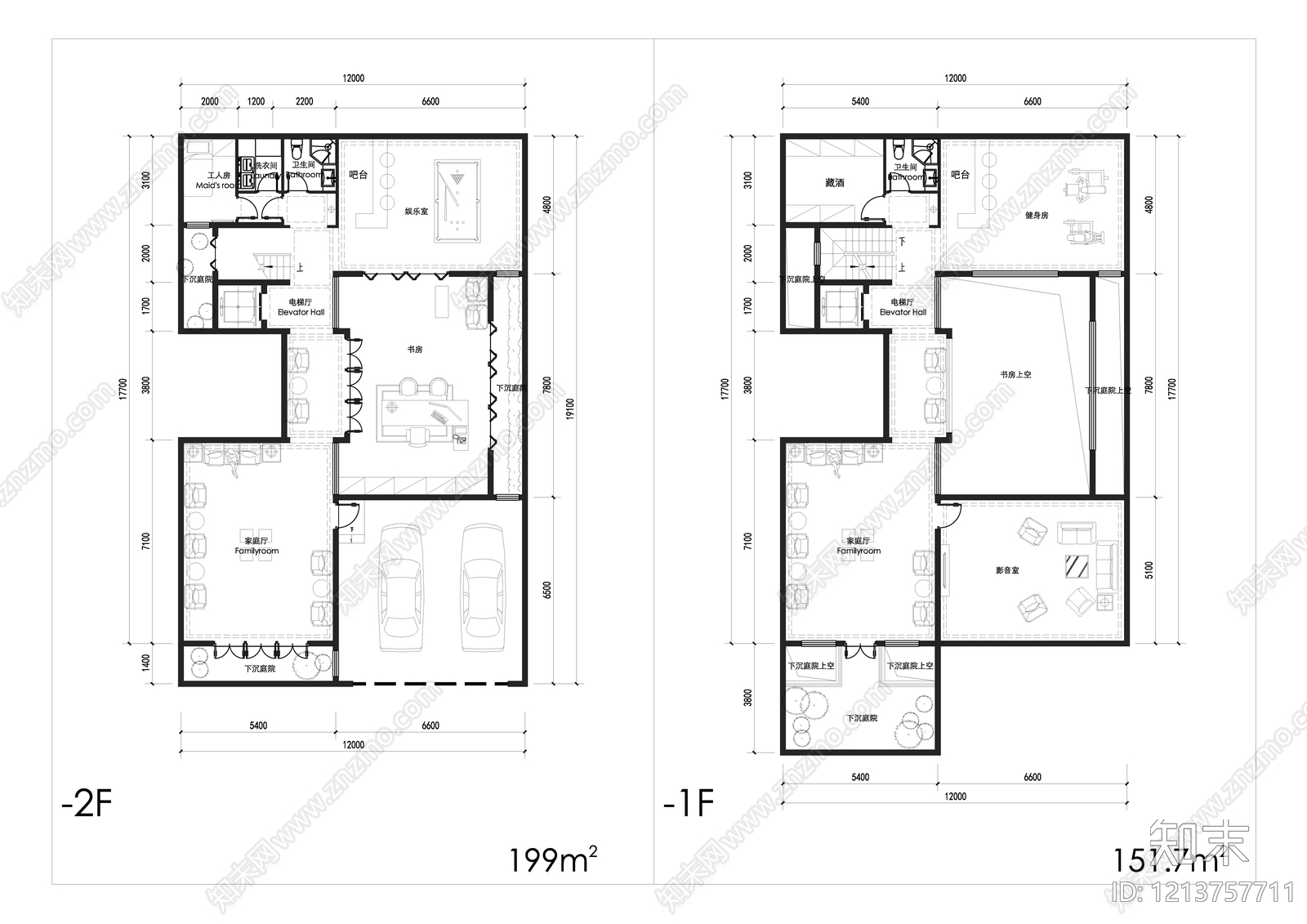 现代别墅建筑cad施工图下载【ID:1213757711】
