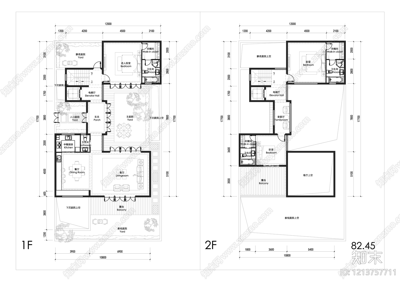 现代别墅建筑cad施工图下载【ID:1213757711】
