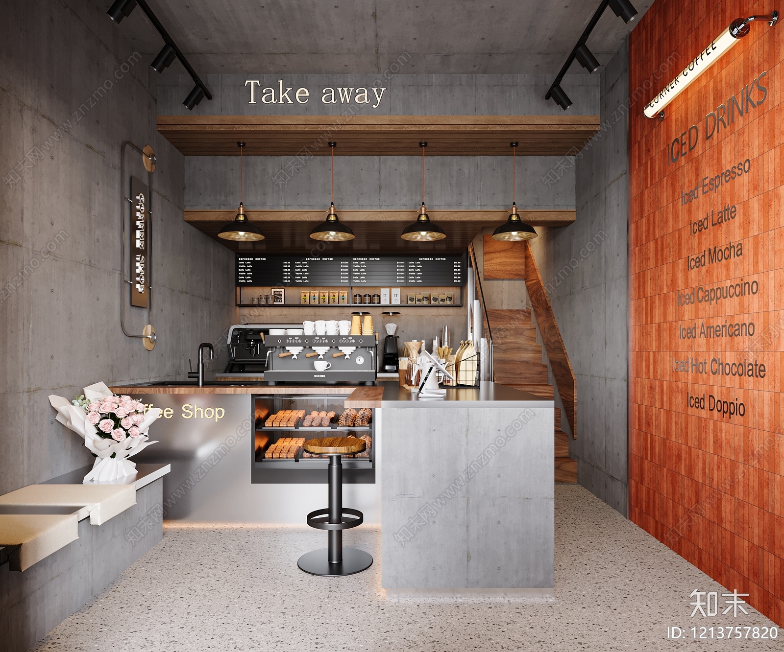 工业风咖啡厅3D模型下载【ID:1213757820】