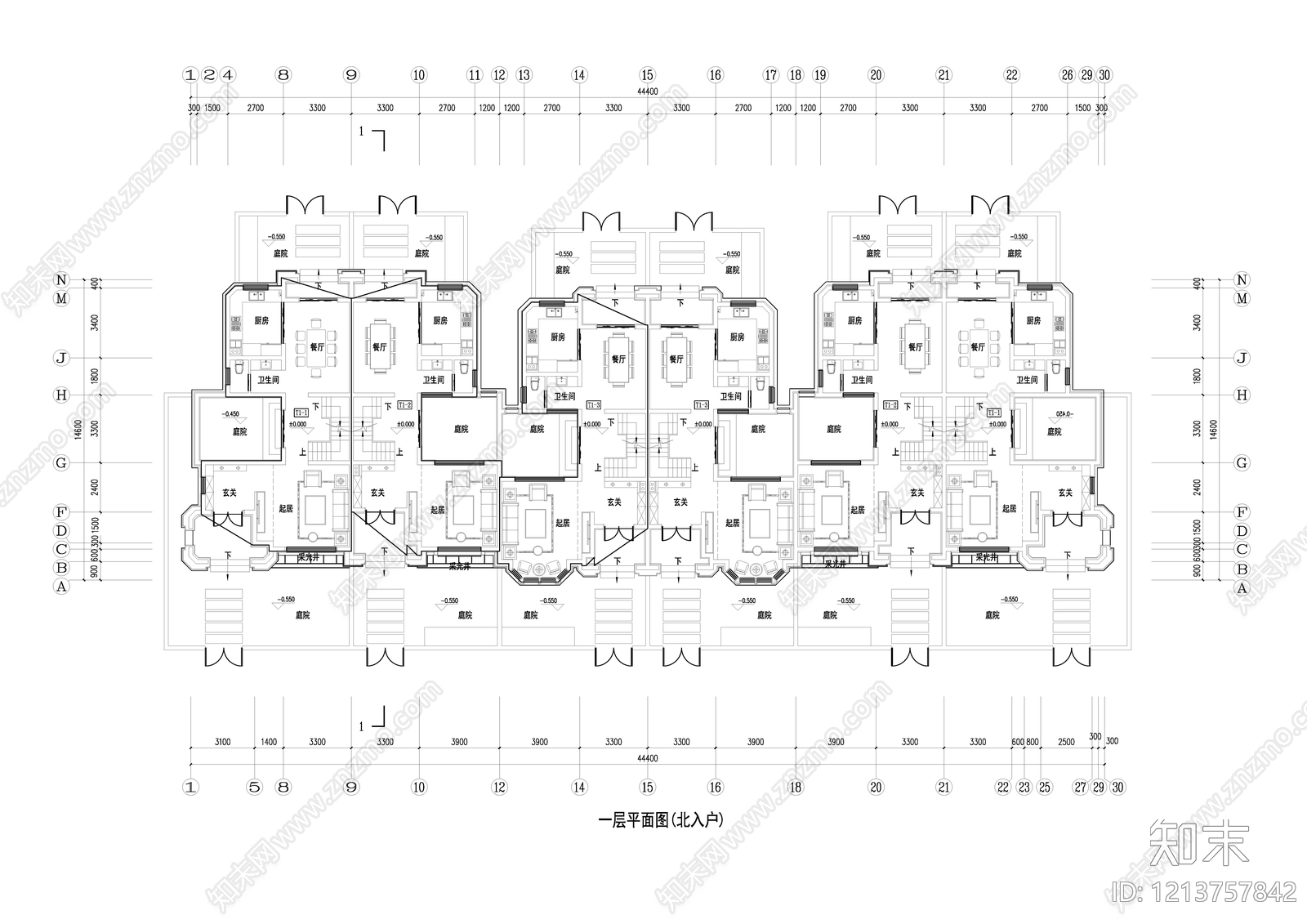 欧式别墅建筑cad施工图下载【ID:1213757842】