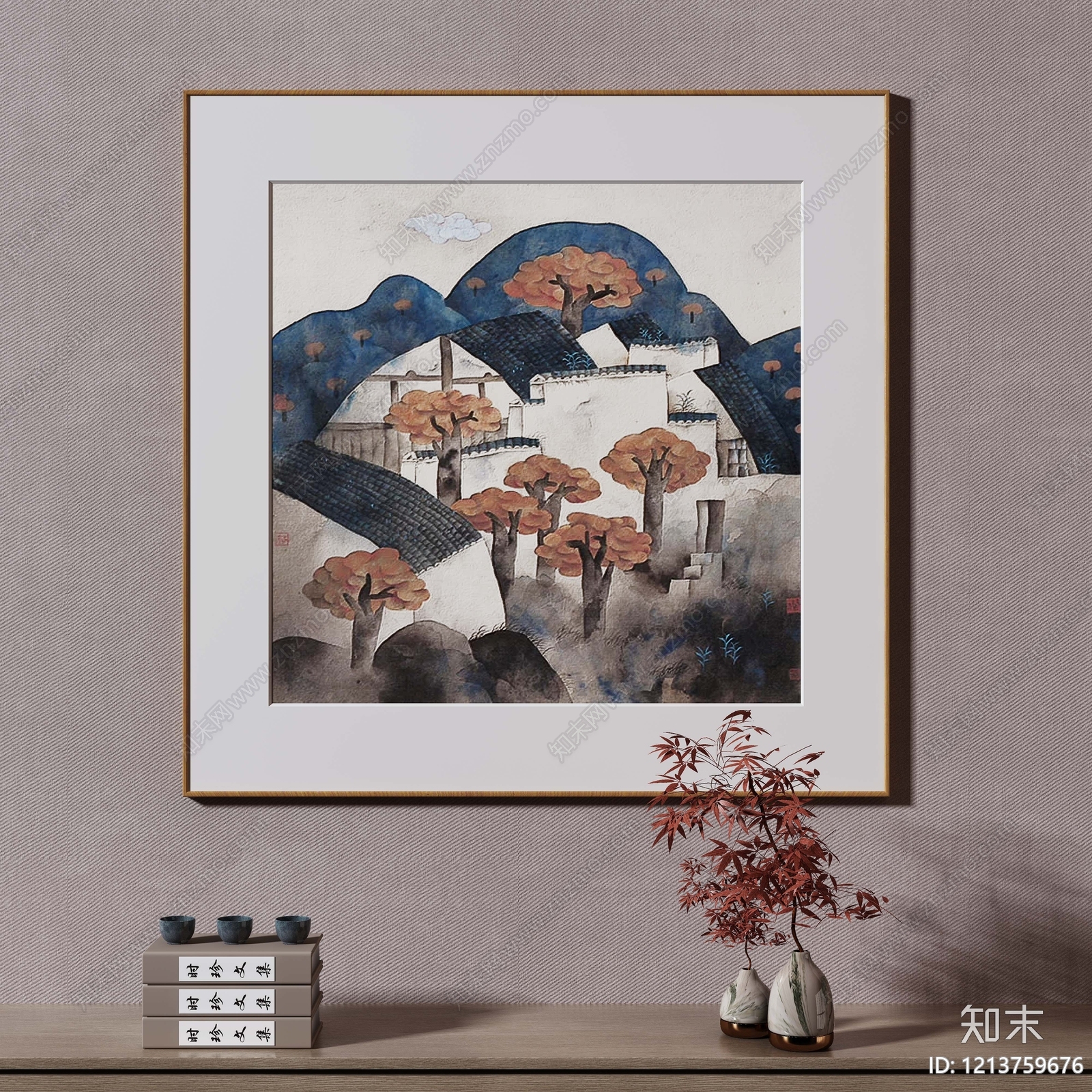 新中式挂画3D模型下载【ID:1213759676】