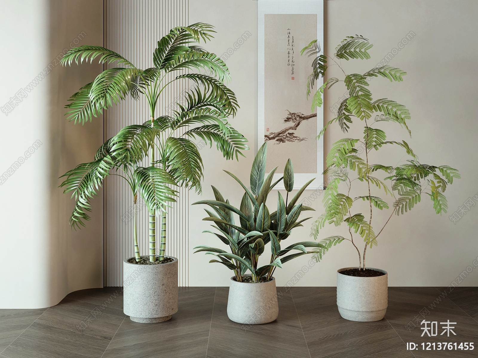 新中式盆栽SU模型下载【ID:1213761455】