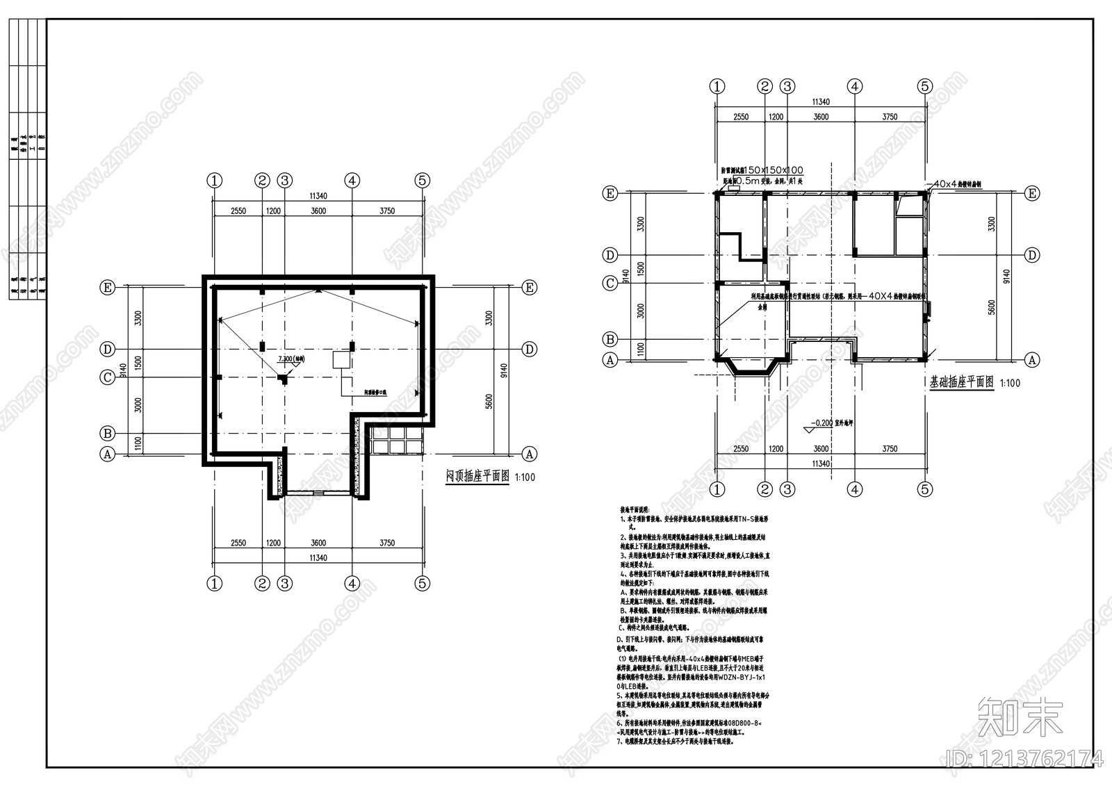 欧式别墅建筑cad施工图下载【ID:1213762174】