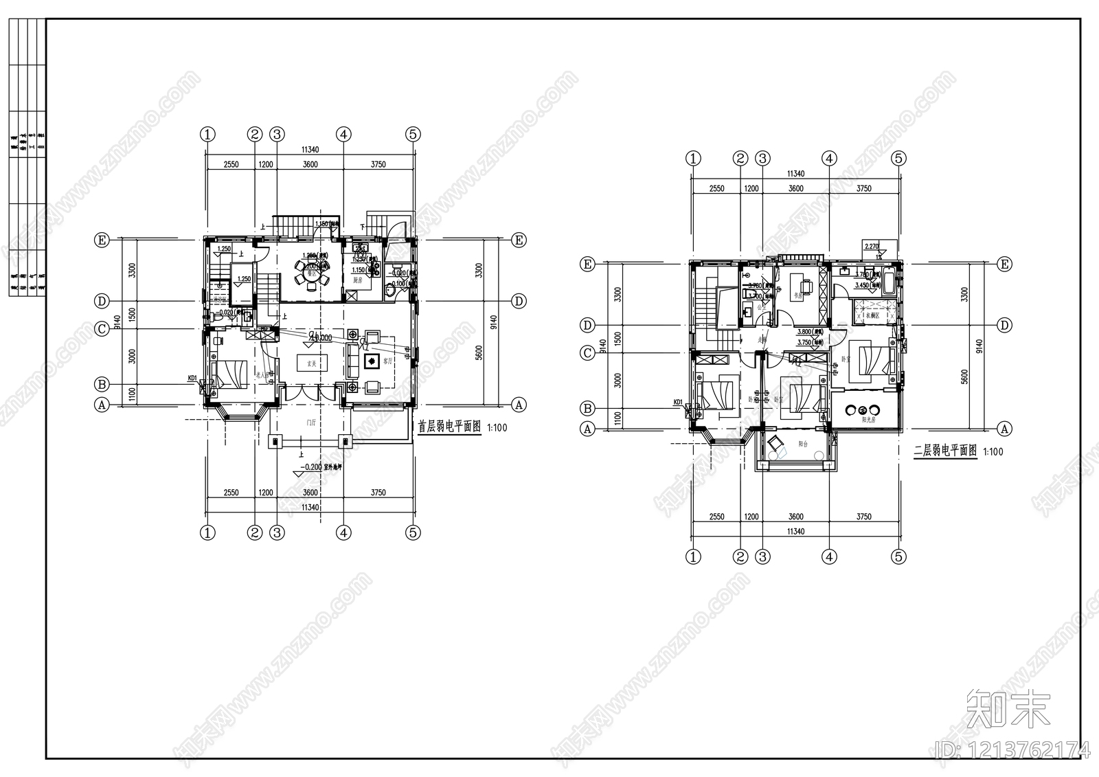 欧式别墅建筑cad施工图下载【ID:1213762174】