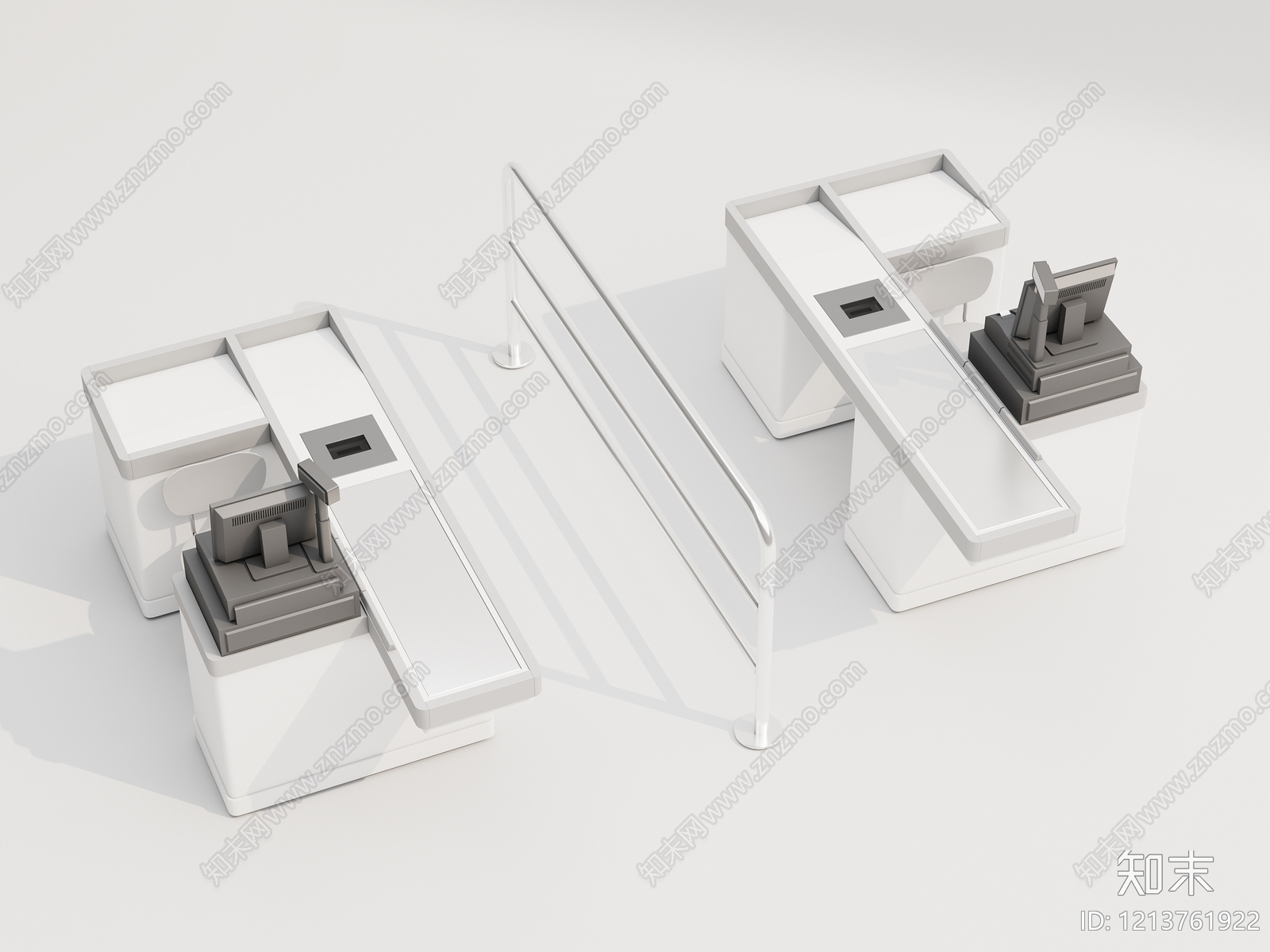 现代收银台3D模型下载【ID:1213761922】