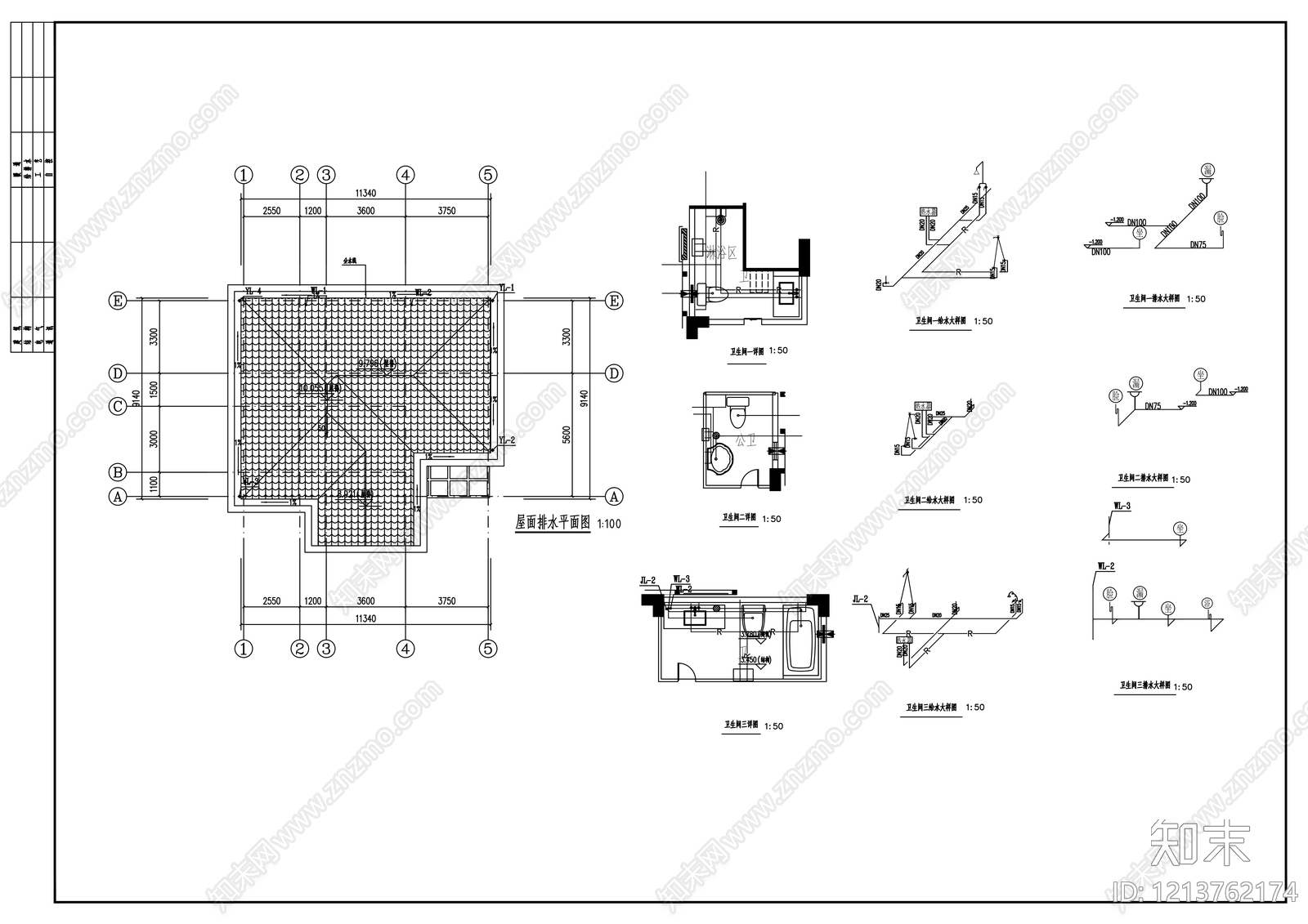 欧式别墅建筑cad施工图下载【ID:1213762174】