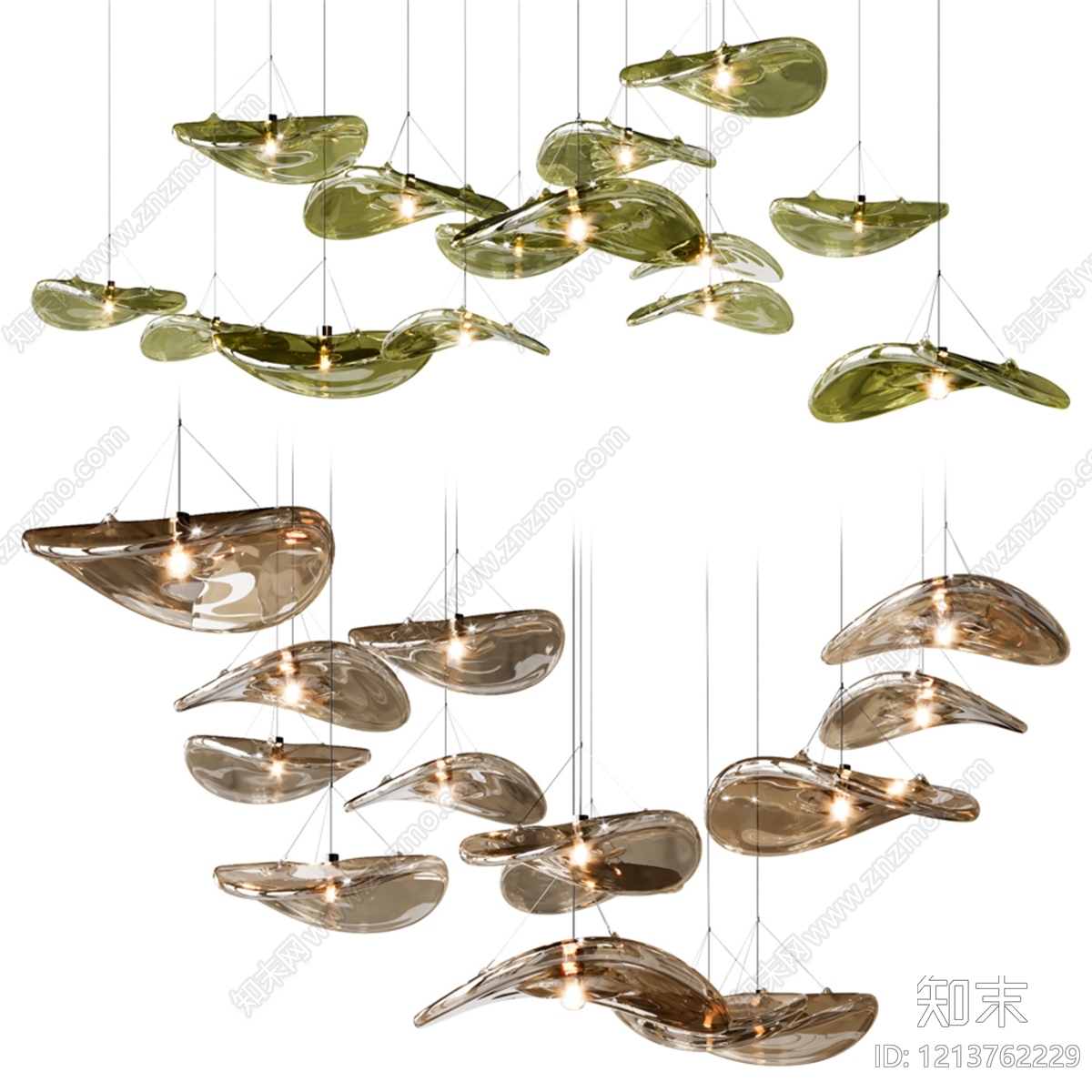 现代简约灯具组合3D模型下载【ID:1213762229】