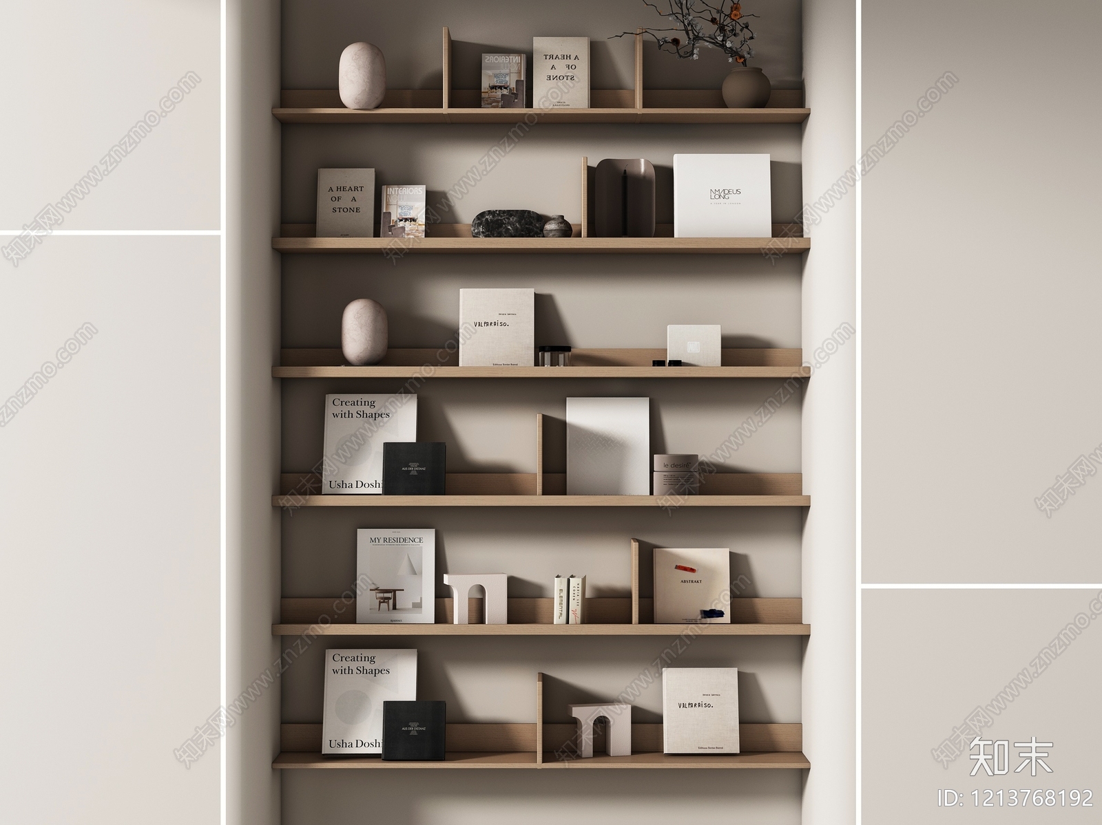 原木极简书架SU模型下载【ID:1213768192】