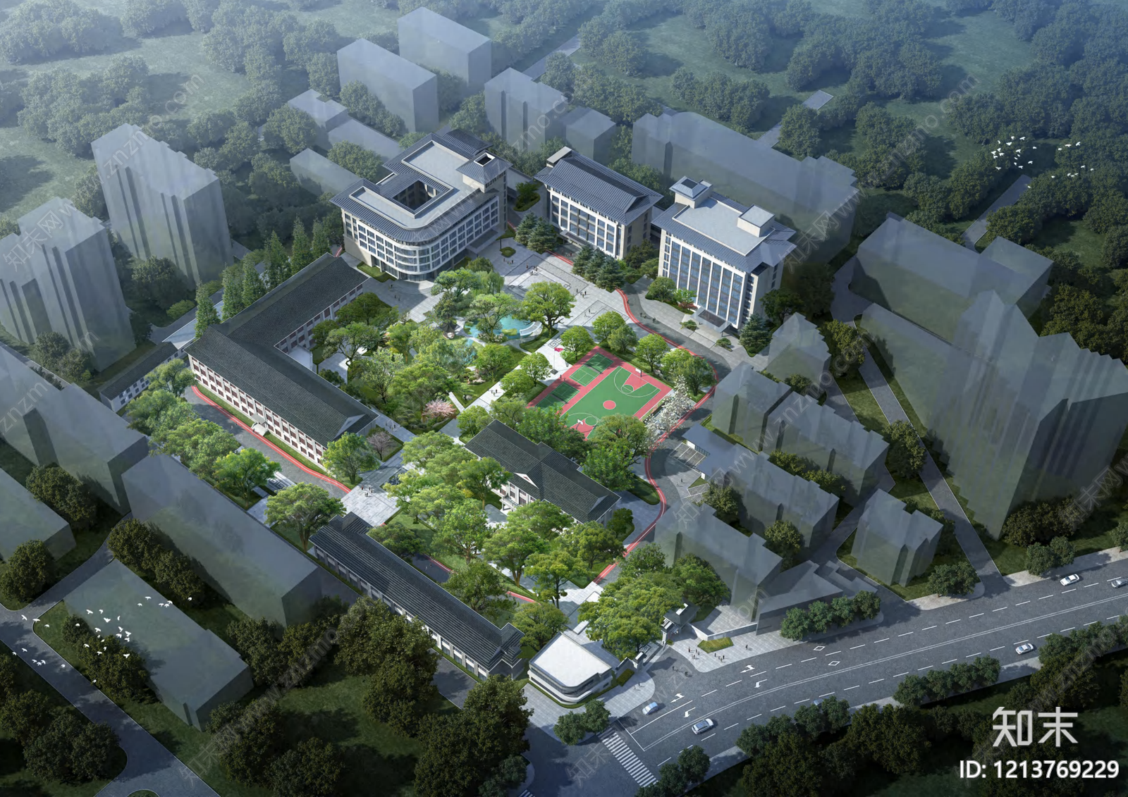 现代新中式学校下载【ID:1213769229】