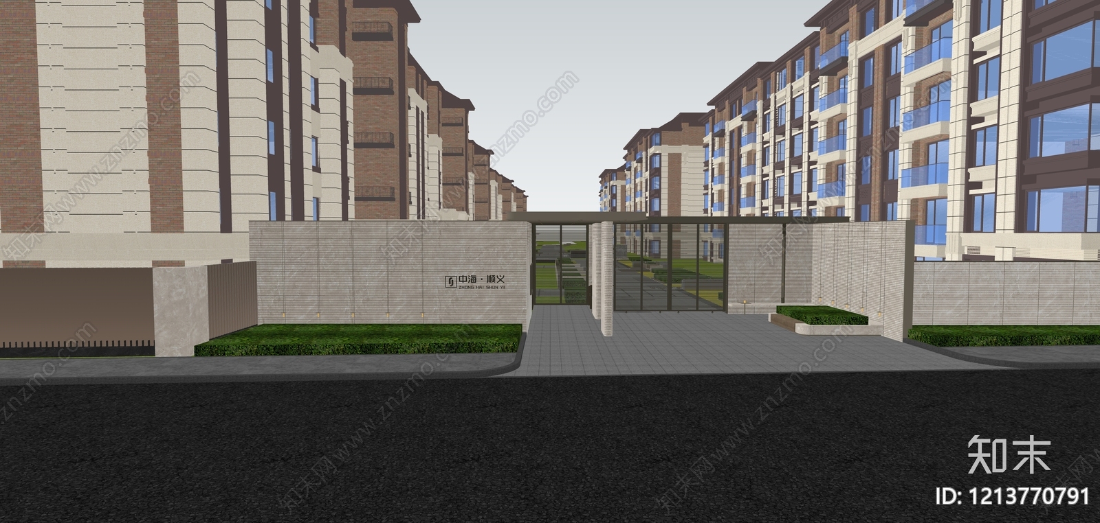 新古典主义入口大门SU模型下载【ID:1213770791】