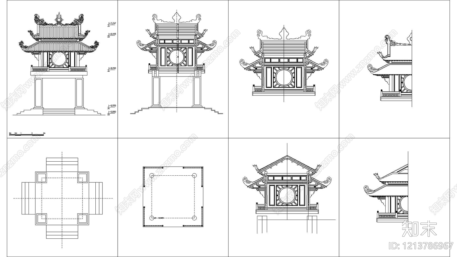 仿古建筑施工图下载【ID:1213786967】