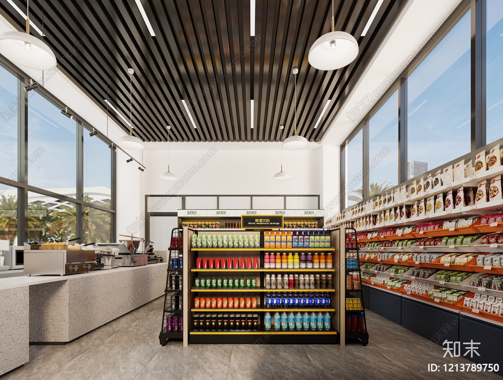 现代简约便利店3D模型下载【ID:1213789750】