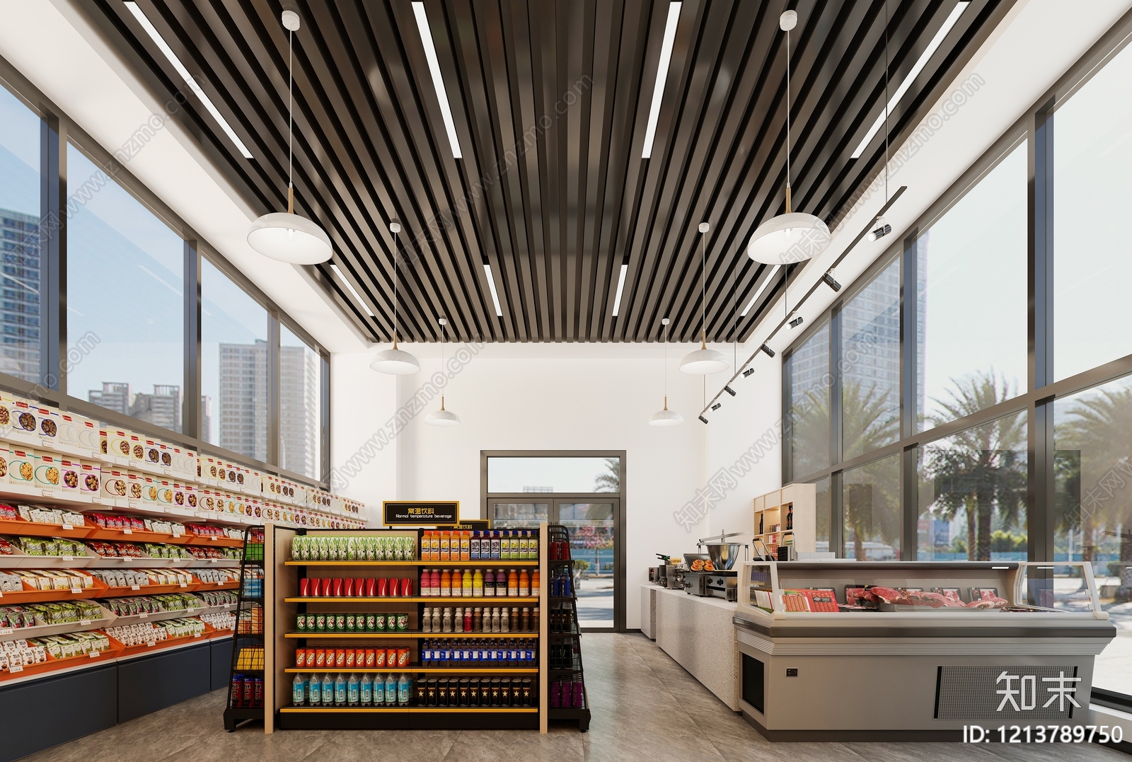 现代简约便利店3D模型下载【ID:1213789750】