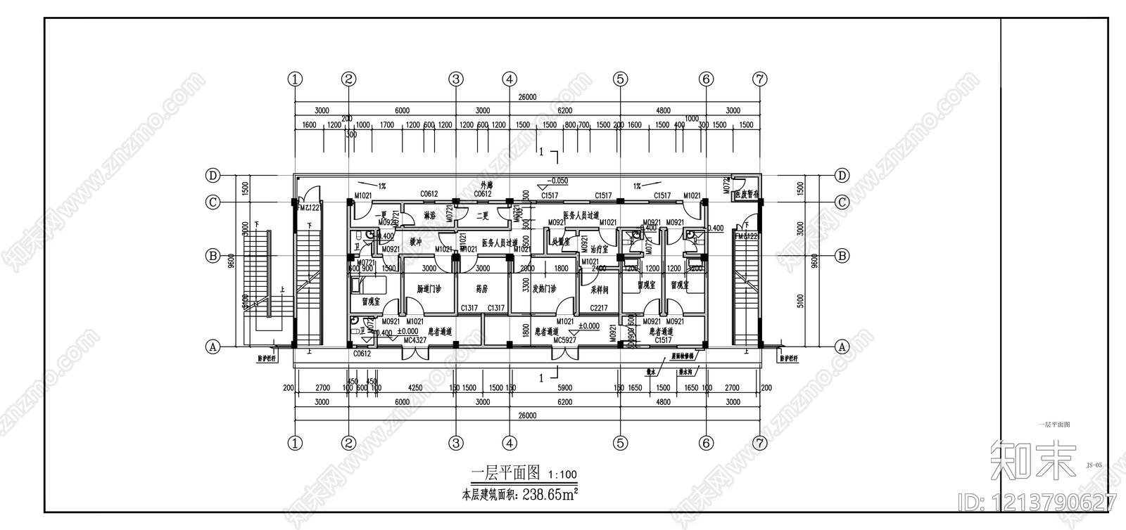 现代医院建筑cad施工图下载【ID:1213790627】