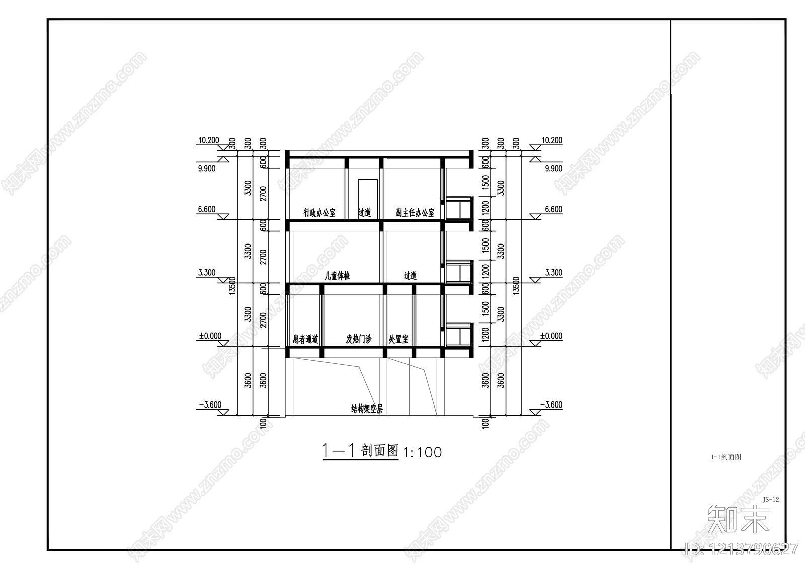 现代医院建筑cad施工图下载【ID:1213790627】