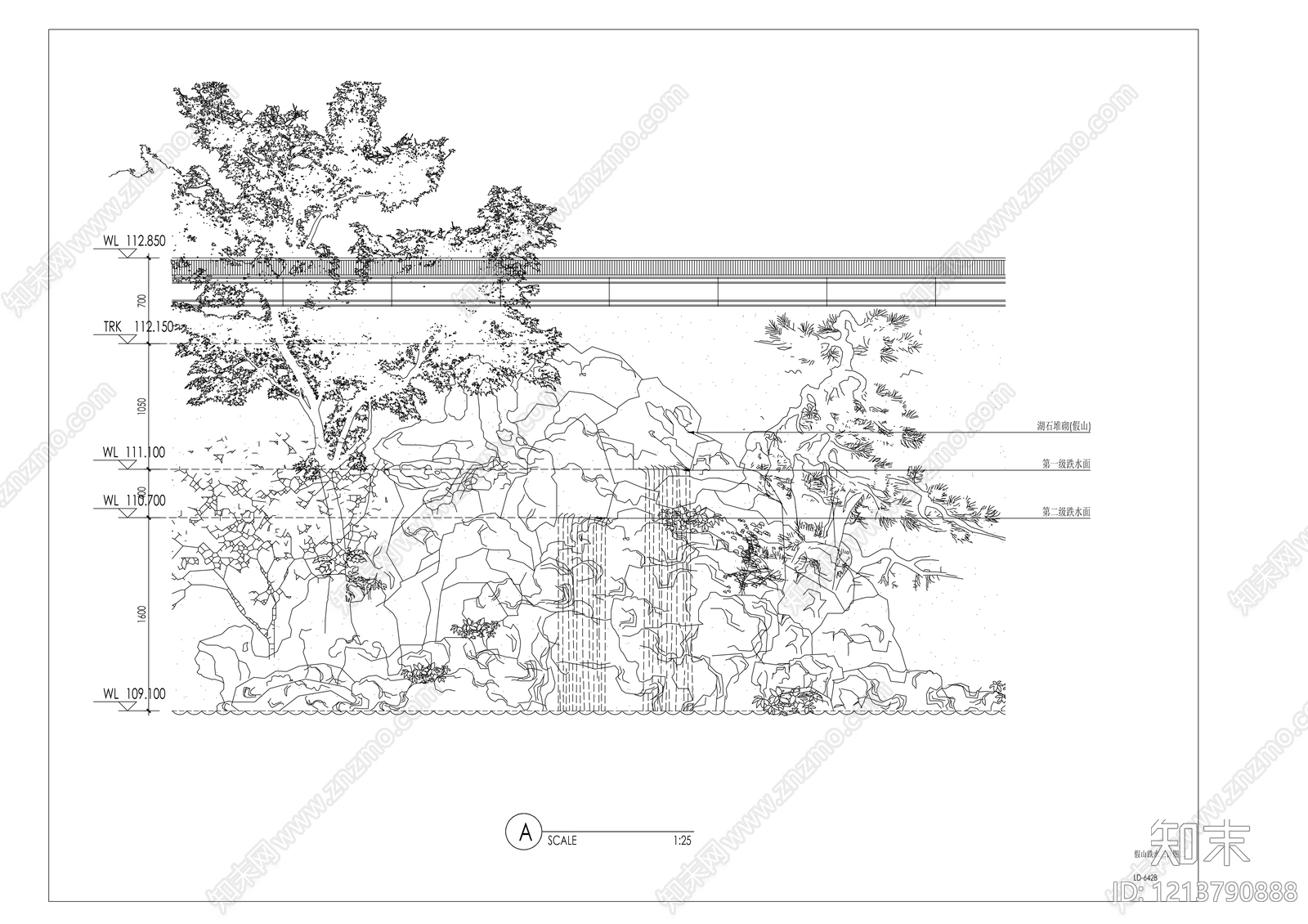 中式假山水景图库cad施工图下载【ID:1213790888】