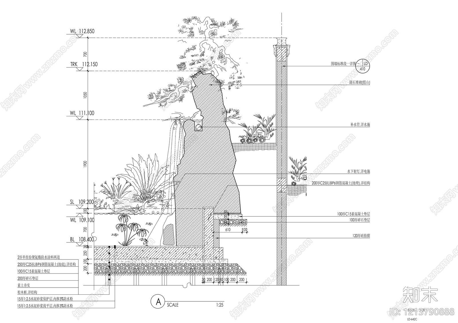 中式假山水景图库cad施工图下载【ID:1213790888】