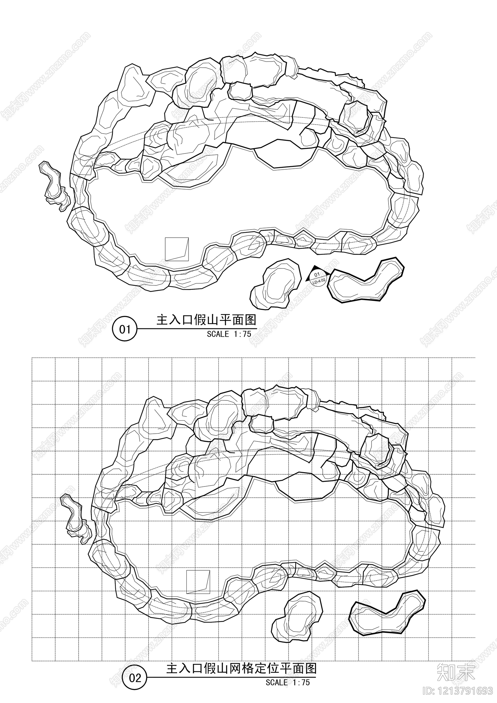 中式假山水景图库cad施工图下载【ID:1213791693】