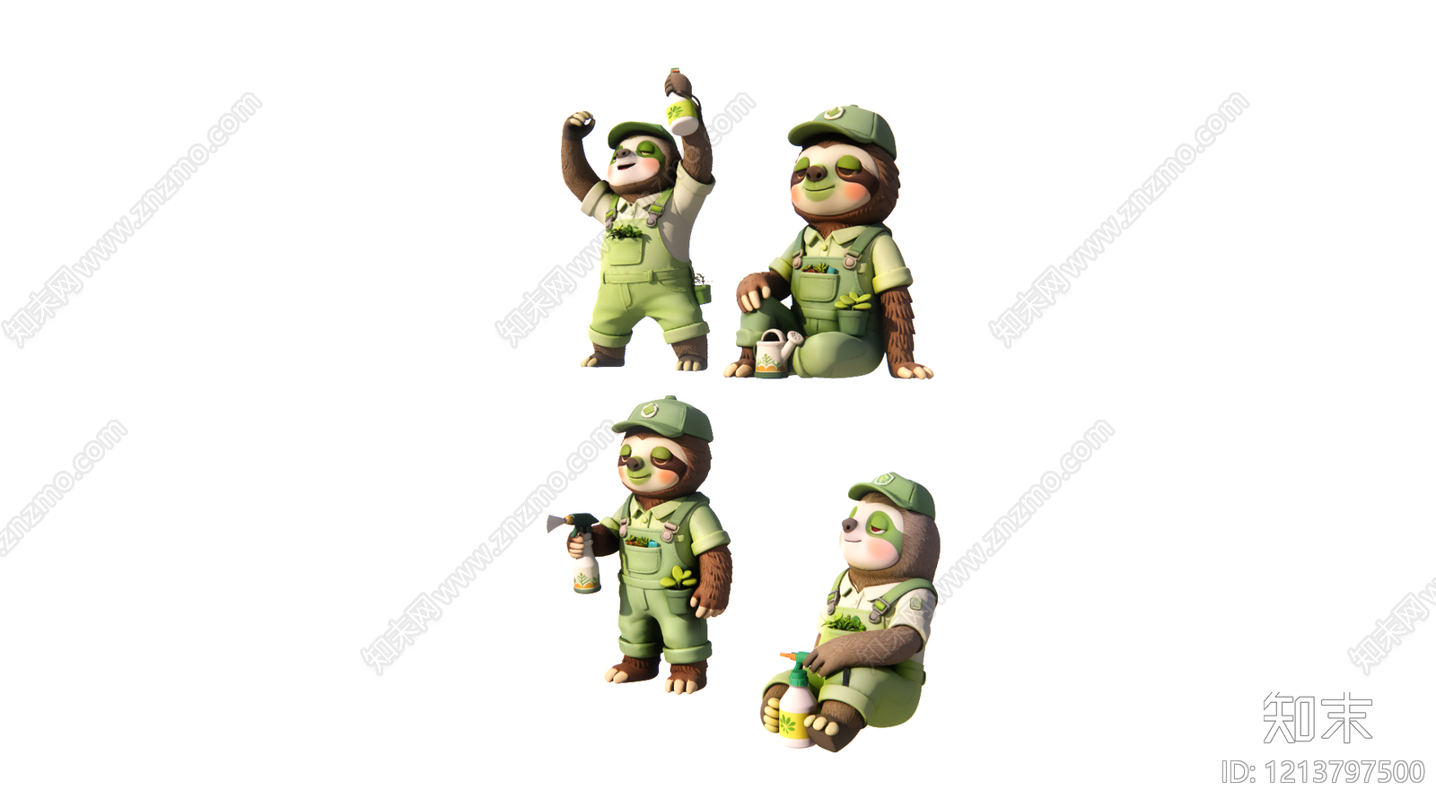 卡通3D风格虚拟人物SU模型下载【ID:1213797500】