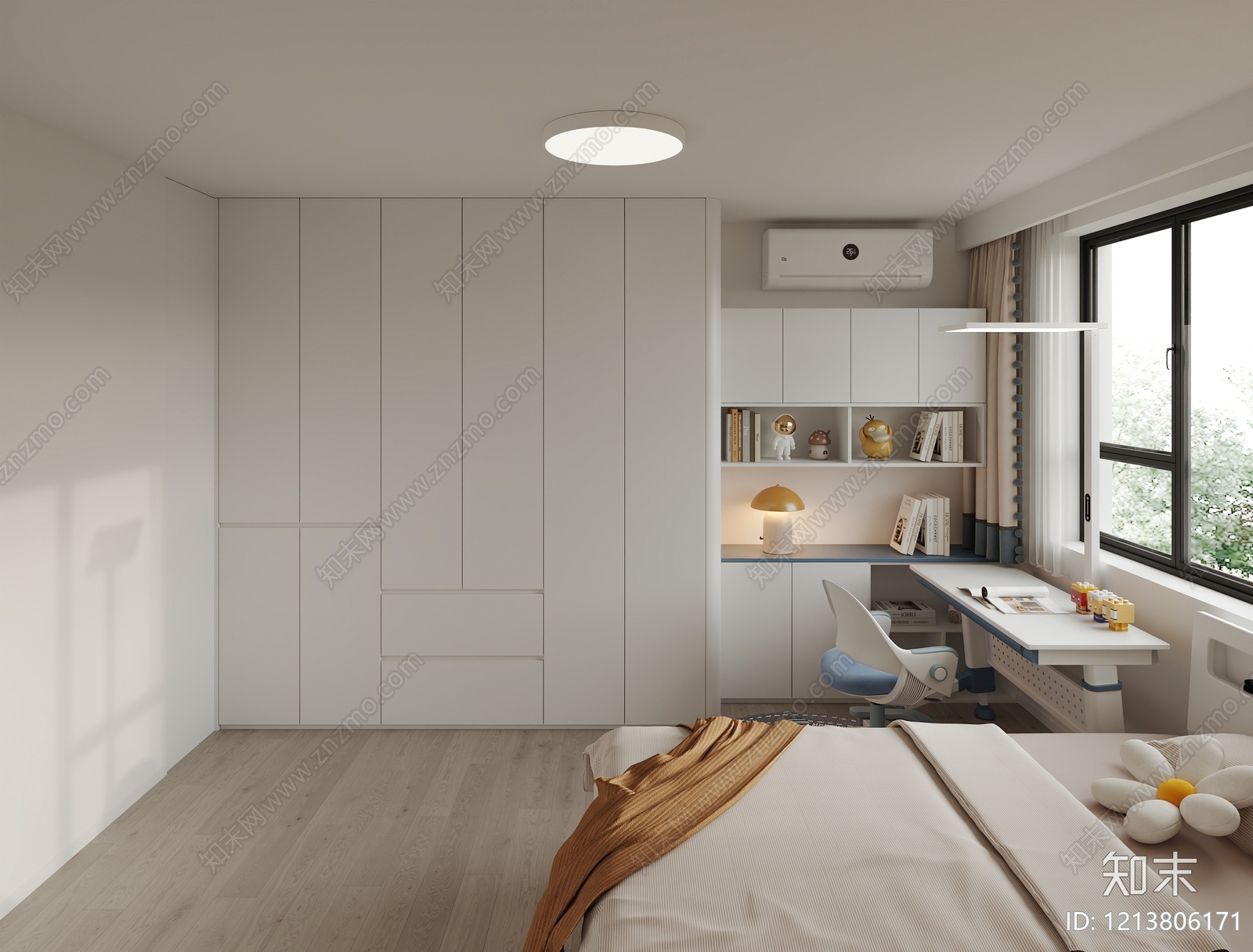现代简约男孩房3D模型下载【ID:1213806171】