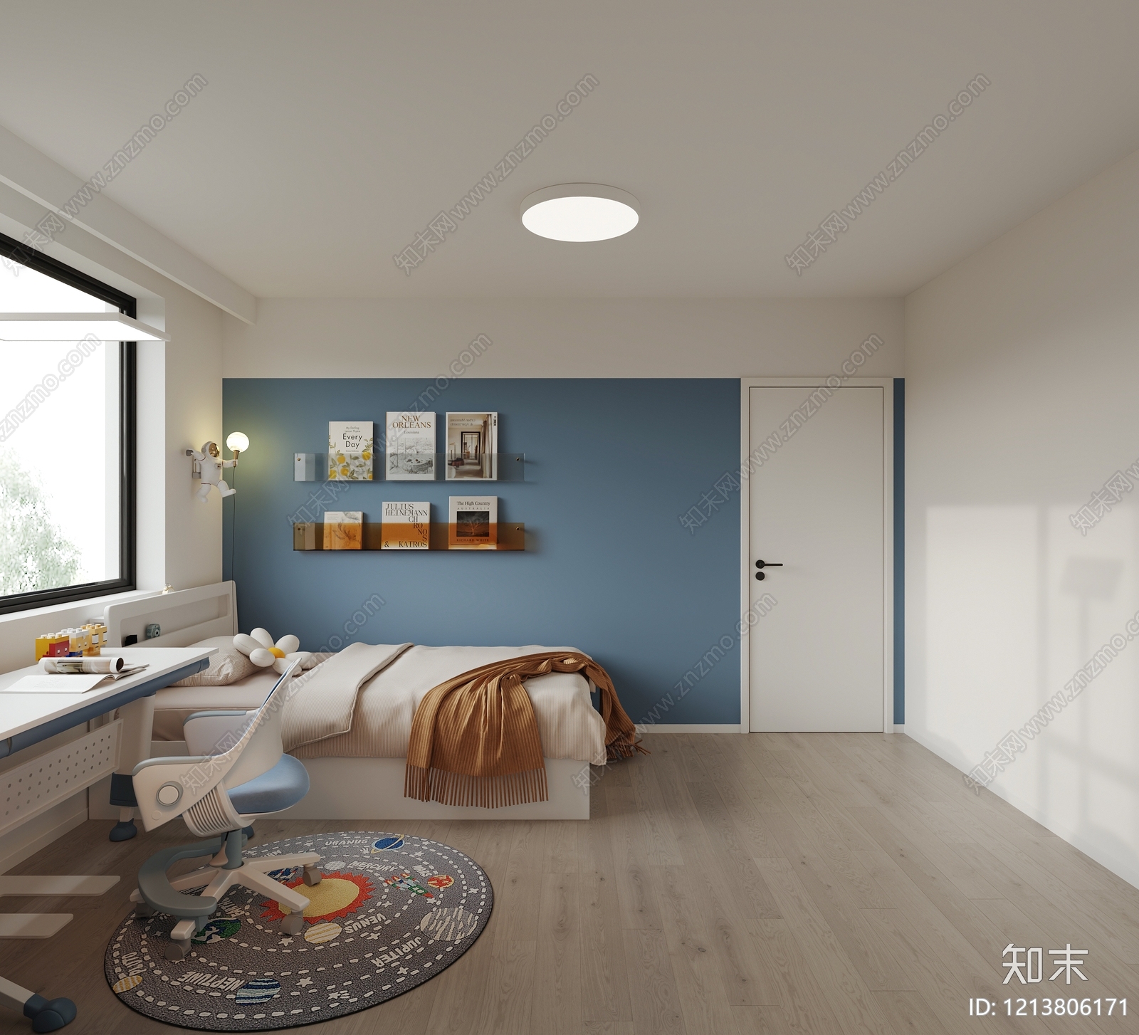 现代简约男孩房3D模型下载【ID:1213806171】