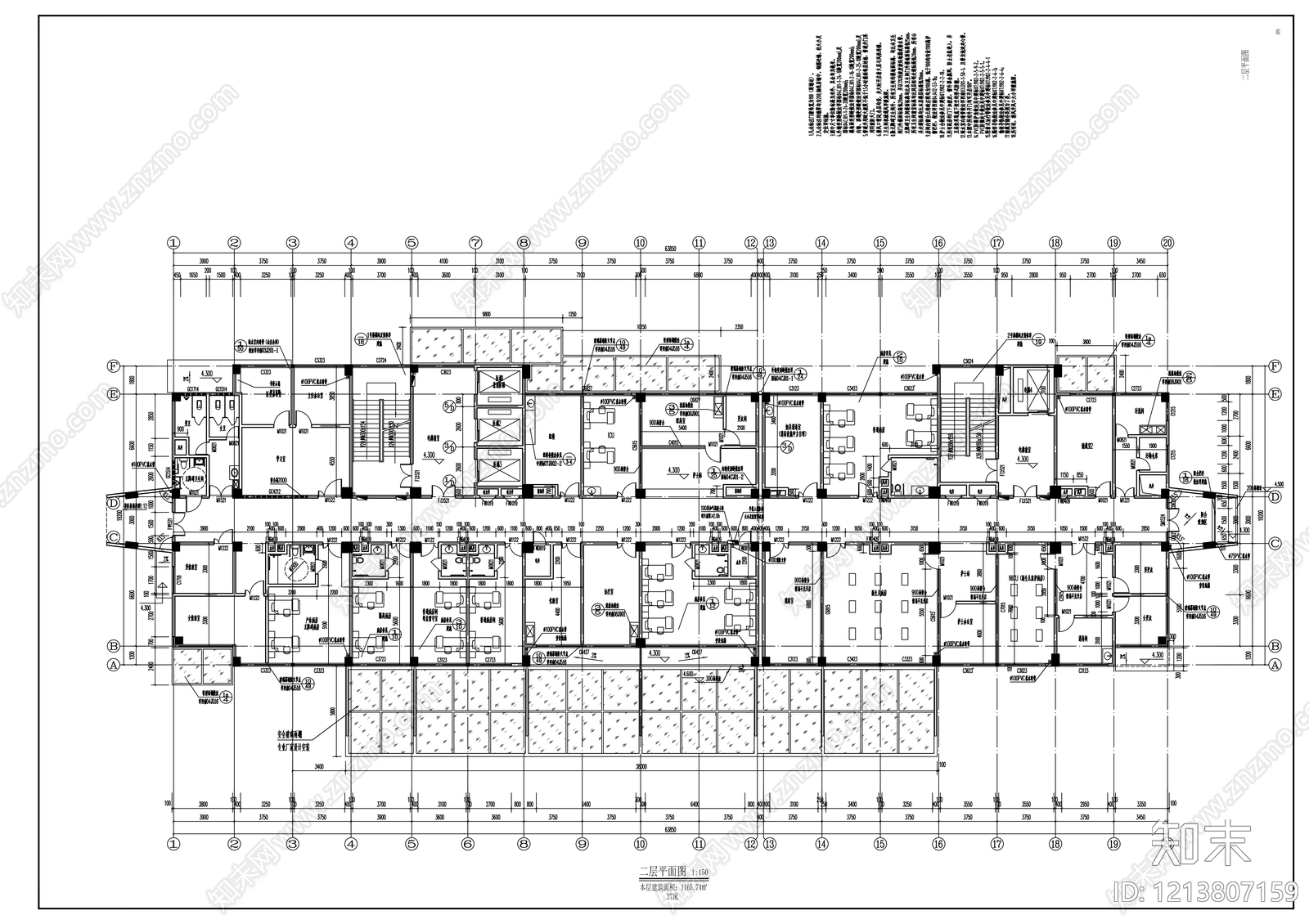 现代医院建筑cad施工图下载【ID:1213807159】