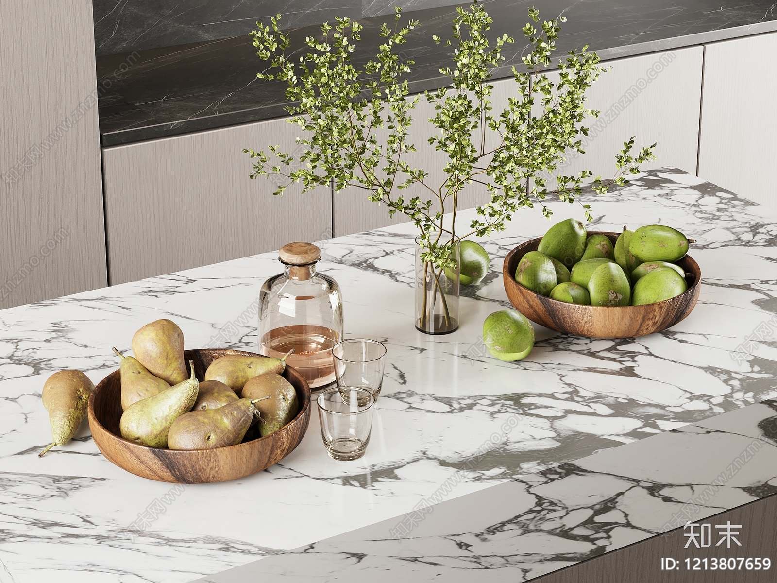 现代简约水果蔬菜SU模型下载【ID:1213807659】