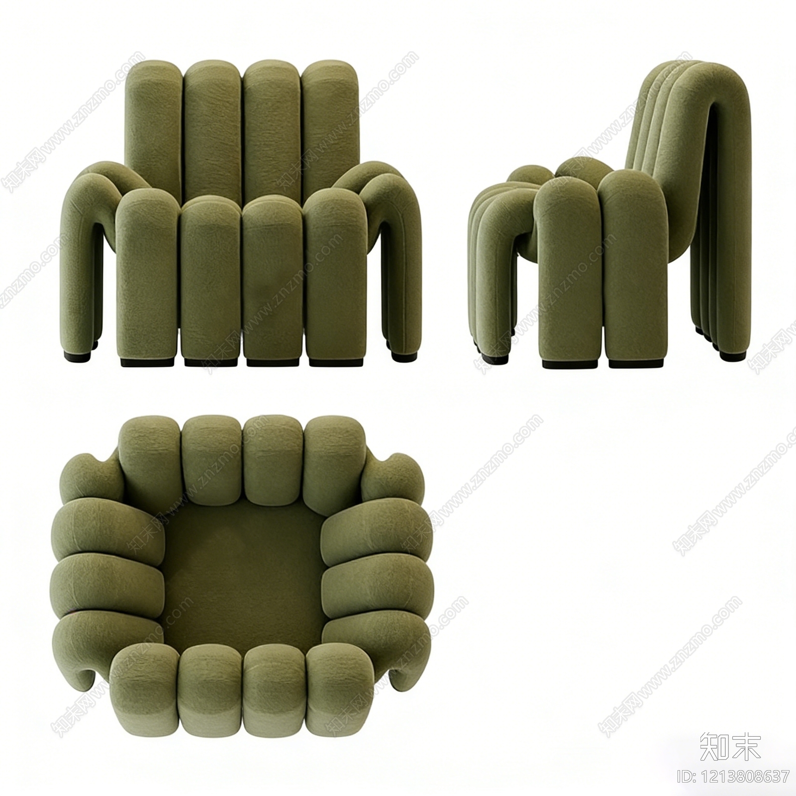 现代单人沙发3D模型下载【ID:1213808637】