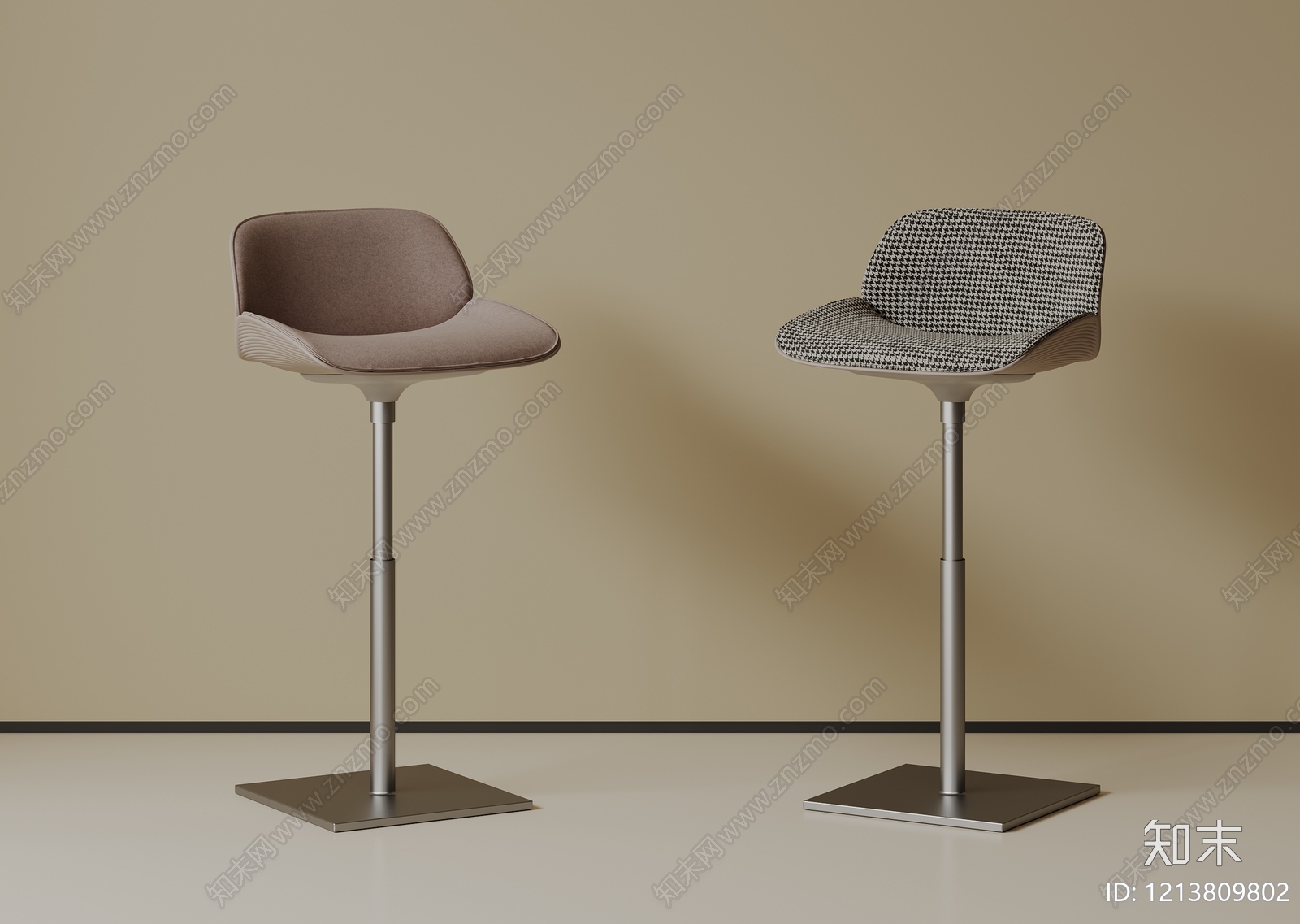 现代简约吧椅3D模型下载【ID:1213809802】