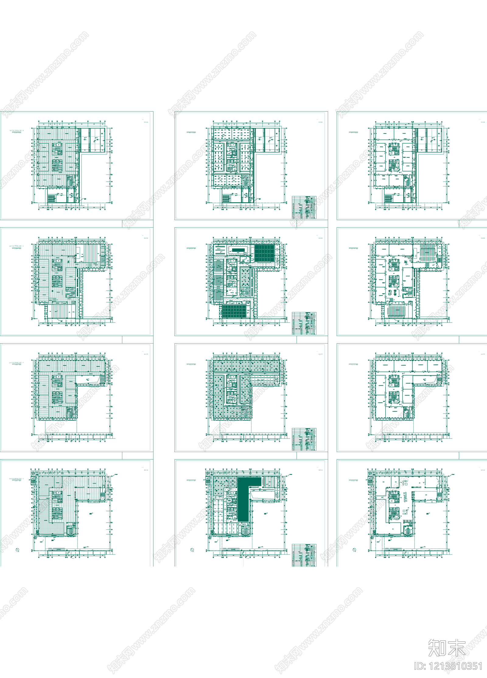 现代整体办公空间施工图下载【ID:1213810351】
