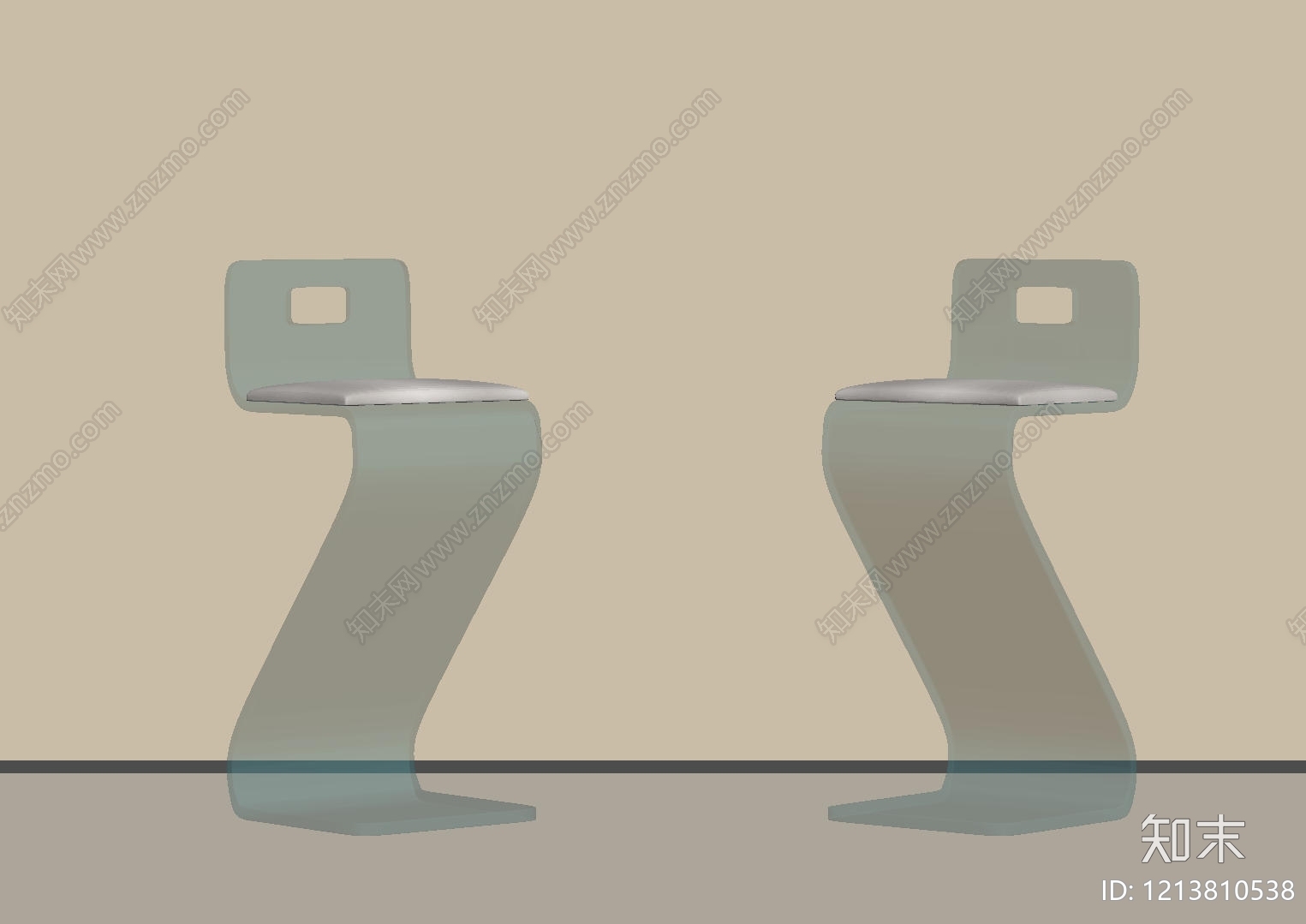 极简吧椅SU模型下载【ID:1213810538】
