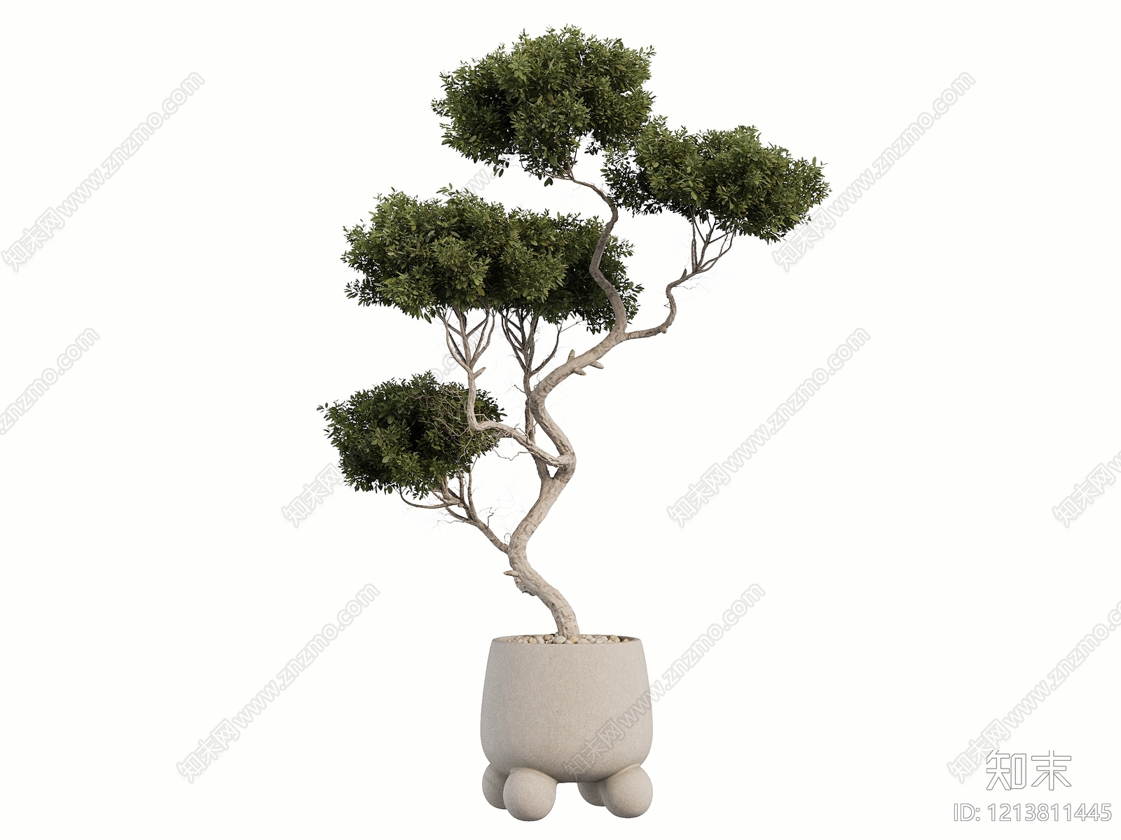 新中式盆景3D模型下载【ID:1213811445】
