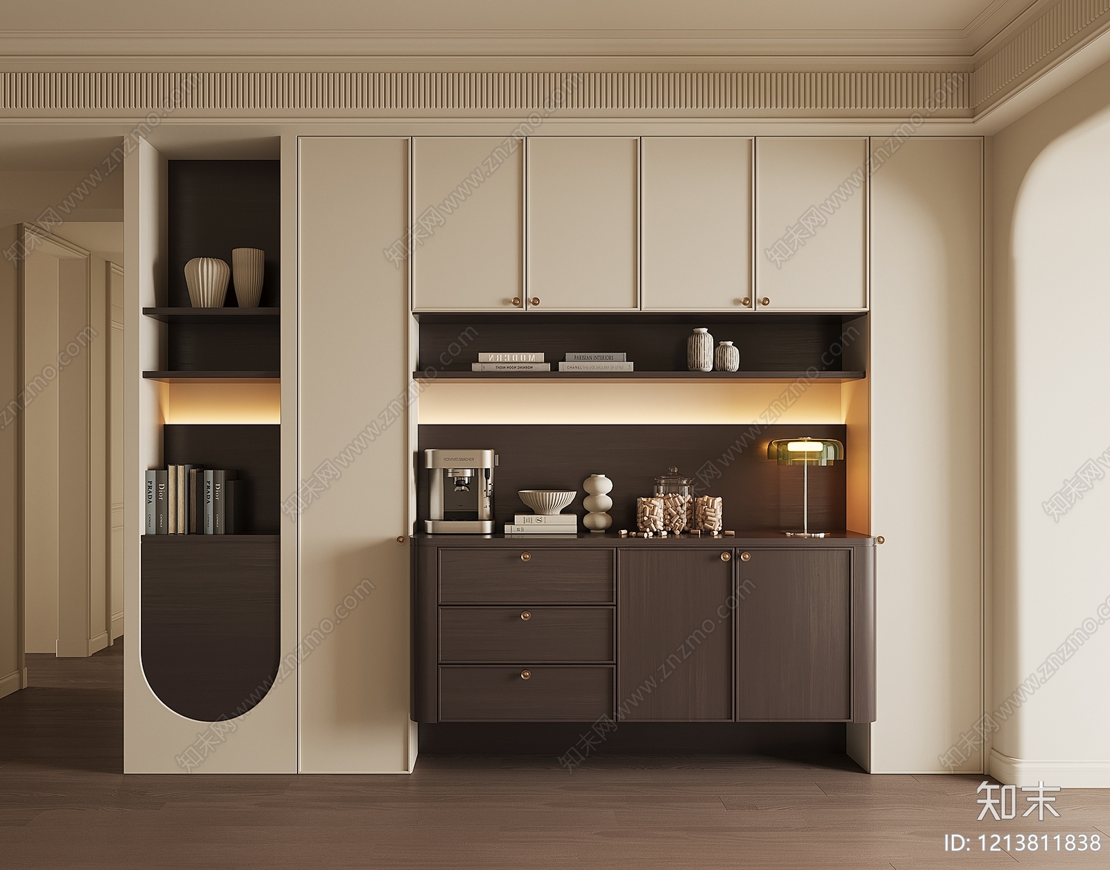 法式餐边柜3D模型下载【ID:1213811838】