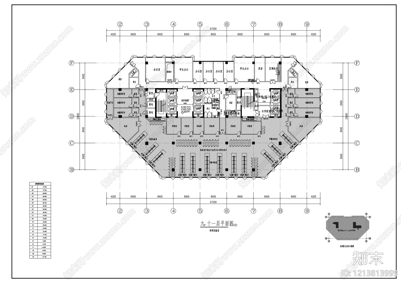 现代医院建筑cad施工图下载【ID:1213813999】