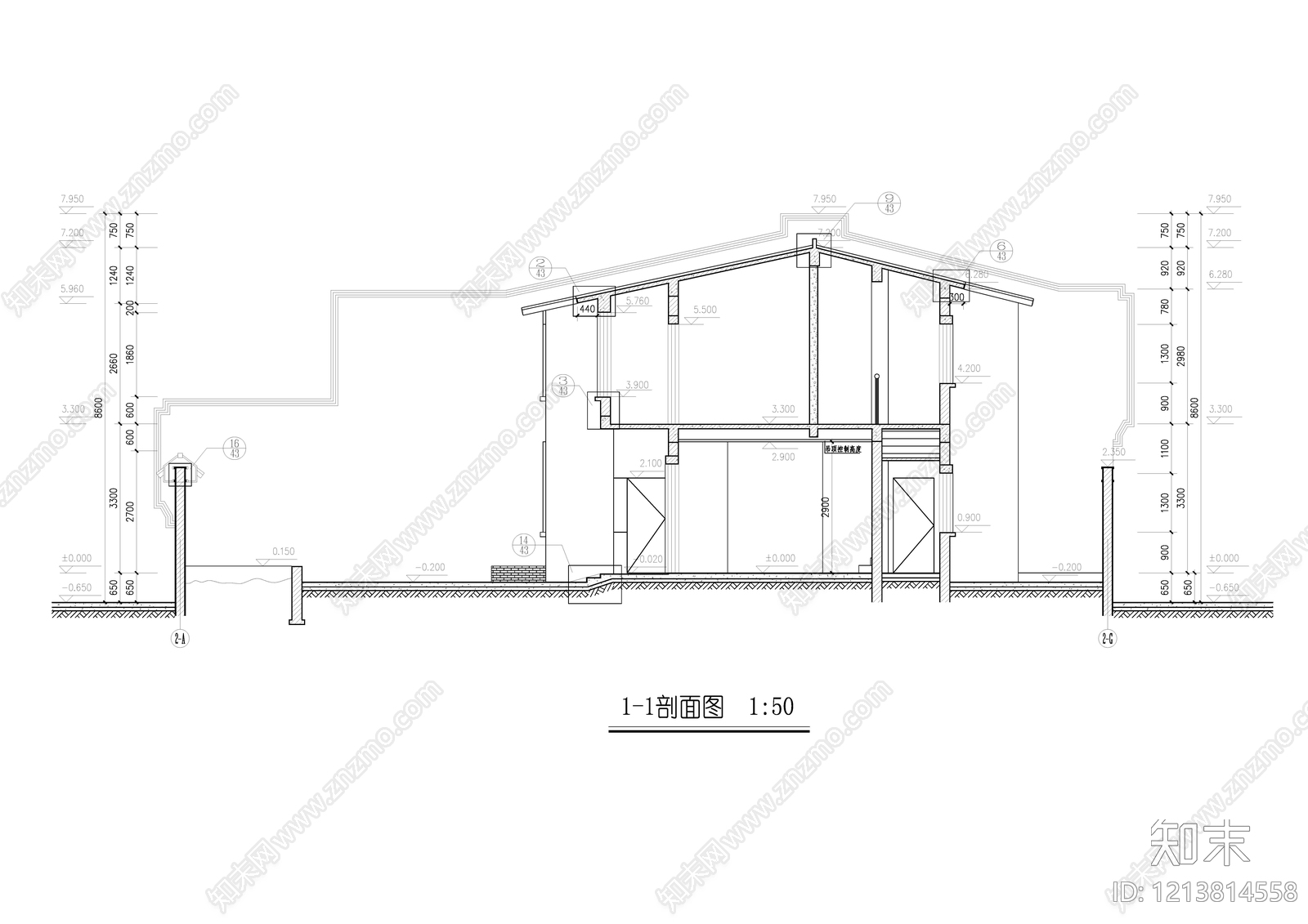 新中式四合院cad施工图下载【ID:1213814558】