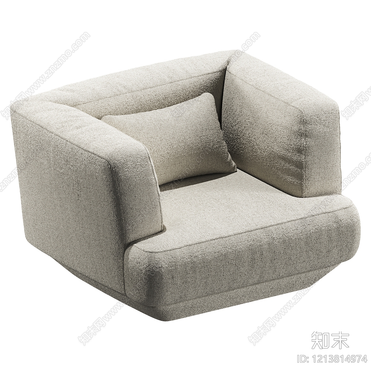 现代简约单人沙发3D模型下载【ID:1213814974】