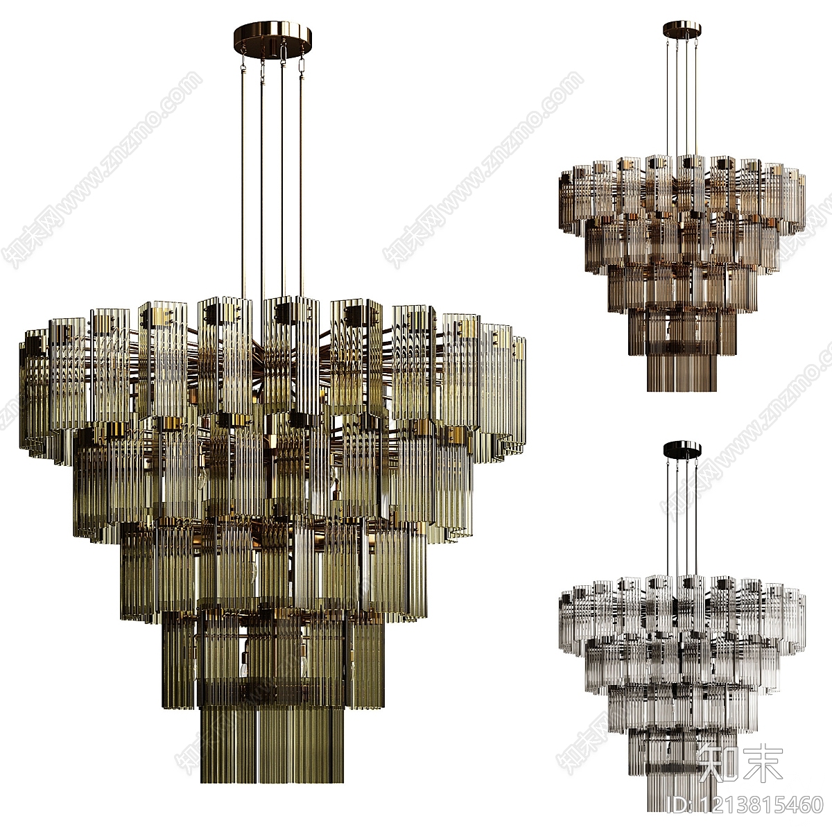 现代轻奢水晶吊灯3D模型下载【ID:1213815460】