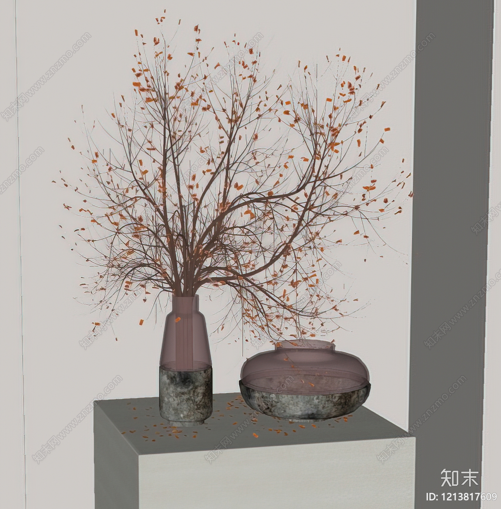 侘寂花艺SU模型下载【ID:1213817609】