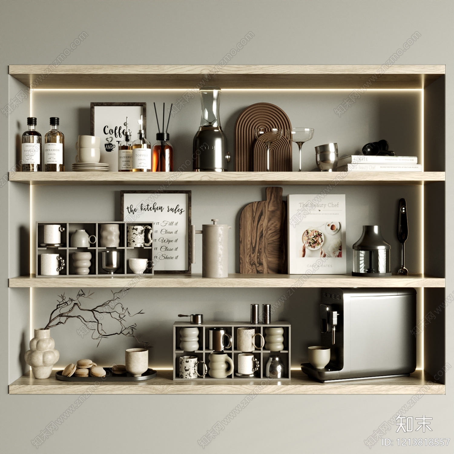 厨房用品组合SU模型下载【ID:1213818557】