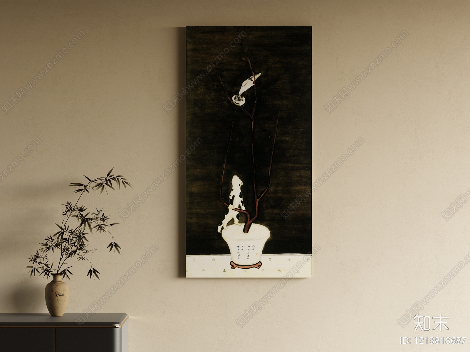 新中式挂画3D模型下载【ID:1213818687】