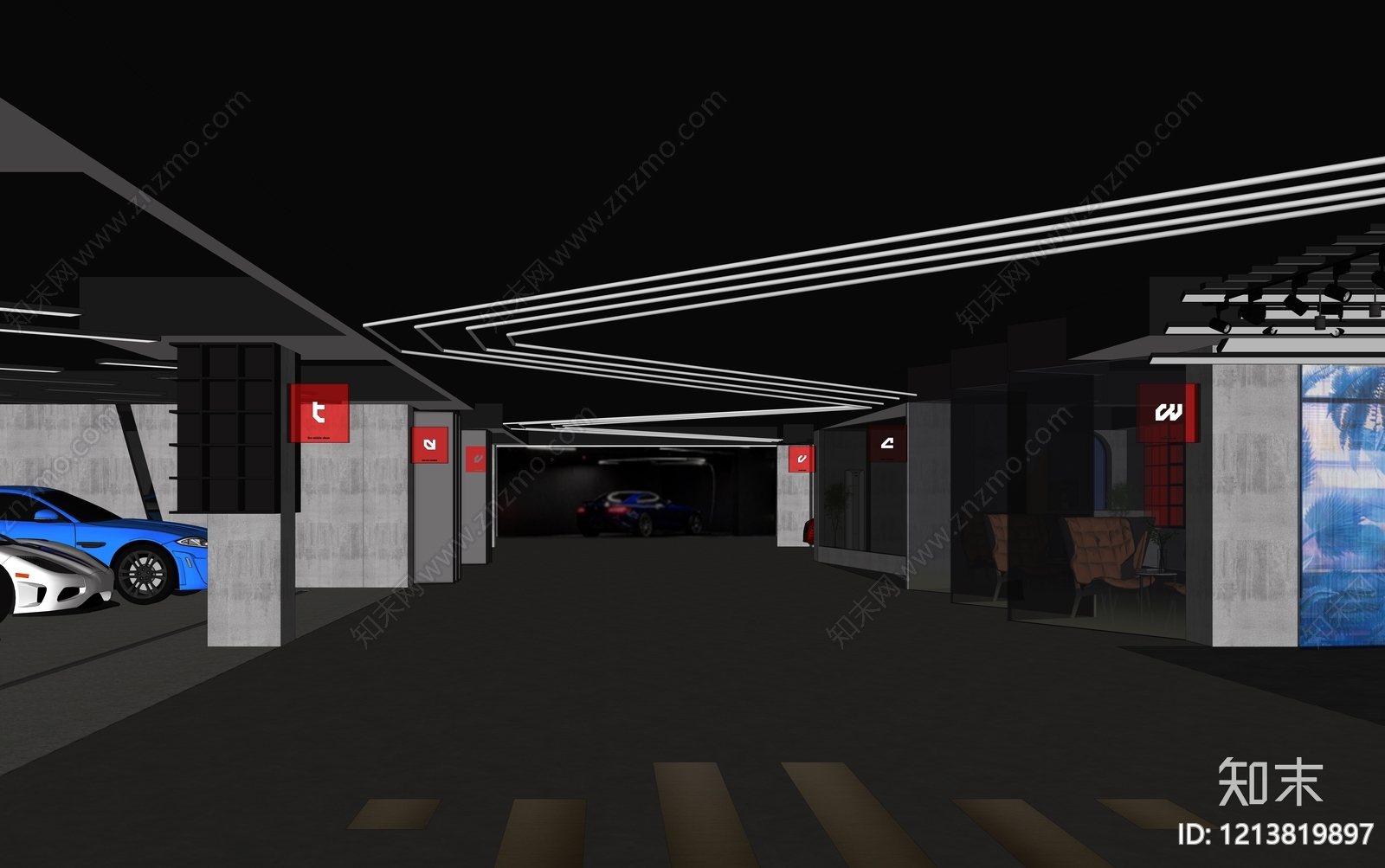 现代工业风汽车4S店SU模型下载【ID:1213819897】